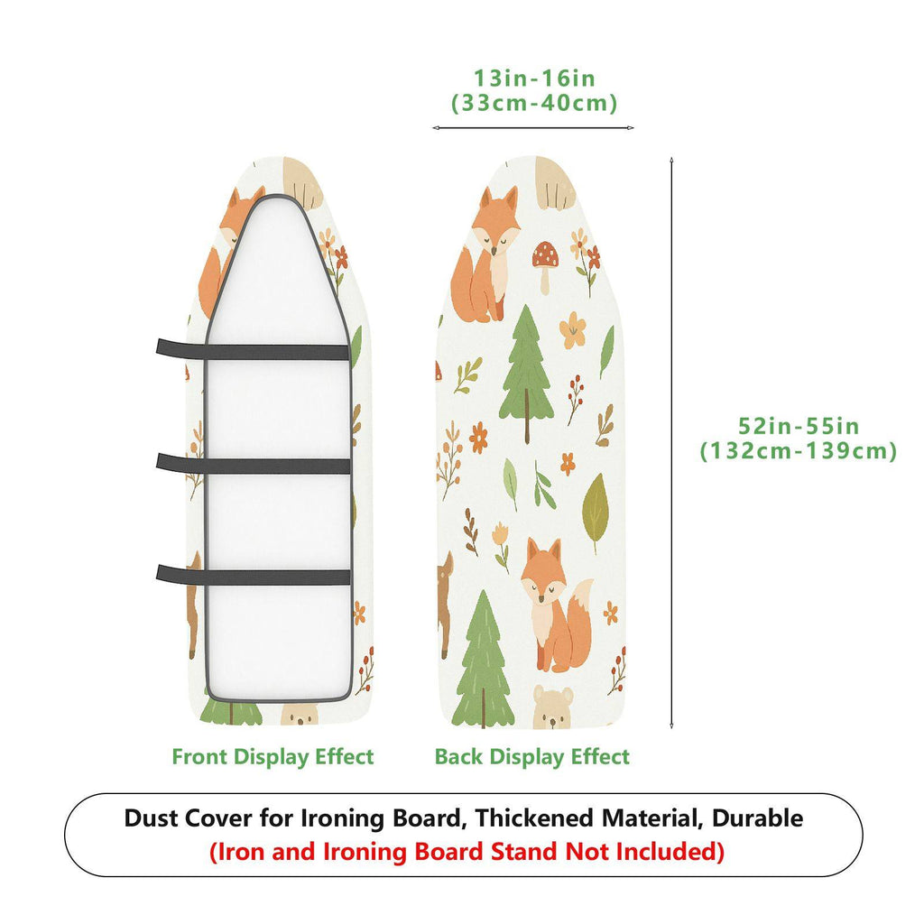 1-Piece Forest Animals Fox Deer  Ironing Board Cover, Universal Size, Without Board