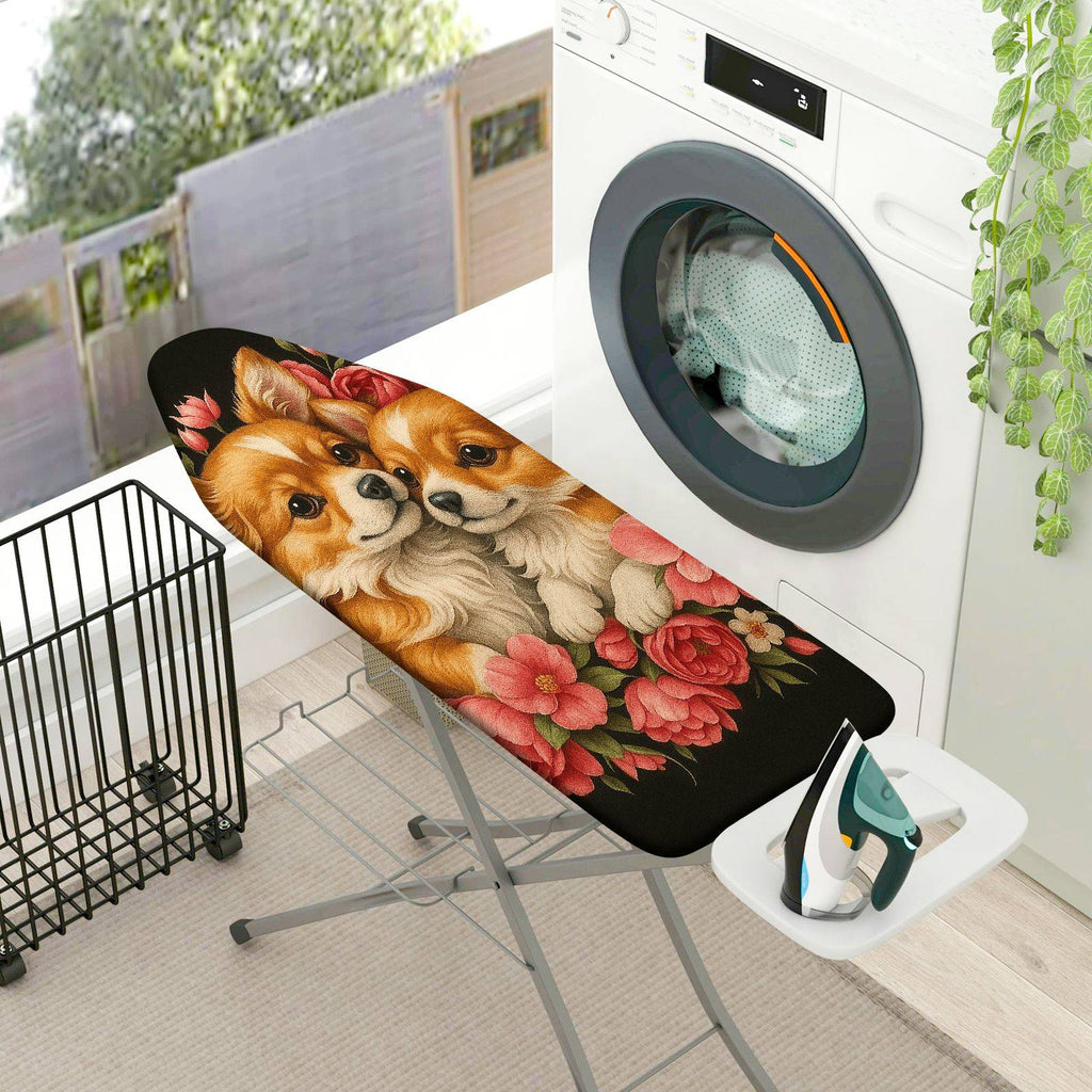 1-Piece Dog Floral Art  Ironing Board Cover, Universal Size, Without Board