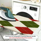 1-Piece Red Green Diamond Pattern Festive Christmas Theme  Ironing Board Cover, Universal Size, Without Board