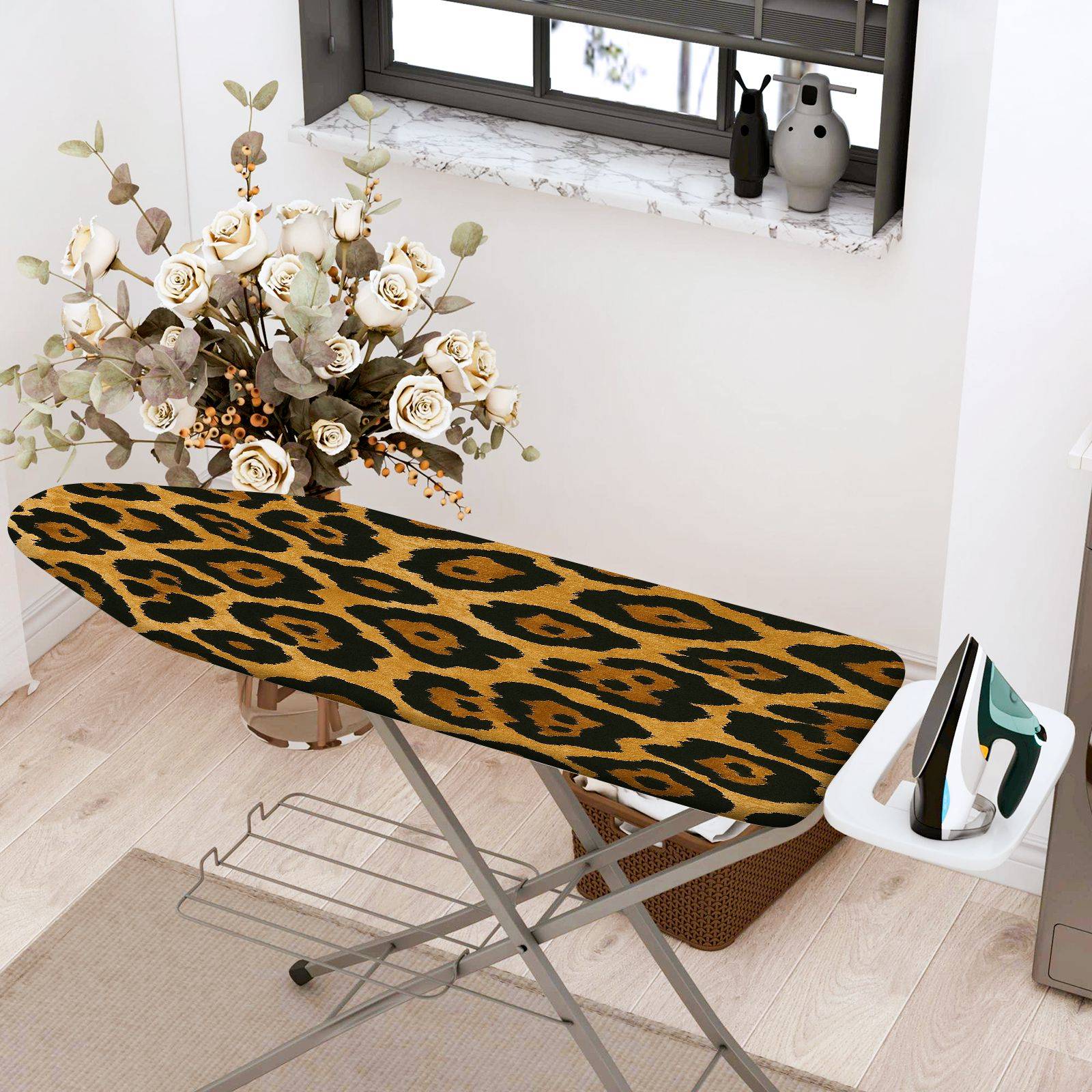 1-Piece Leopard Animal Print Fashion  Ironing Board Cover, Universal Size, Without Board