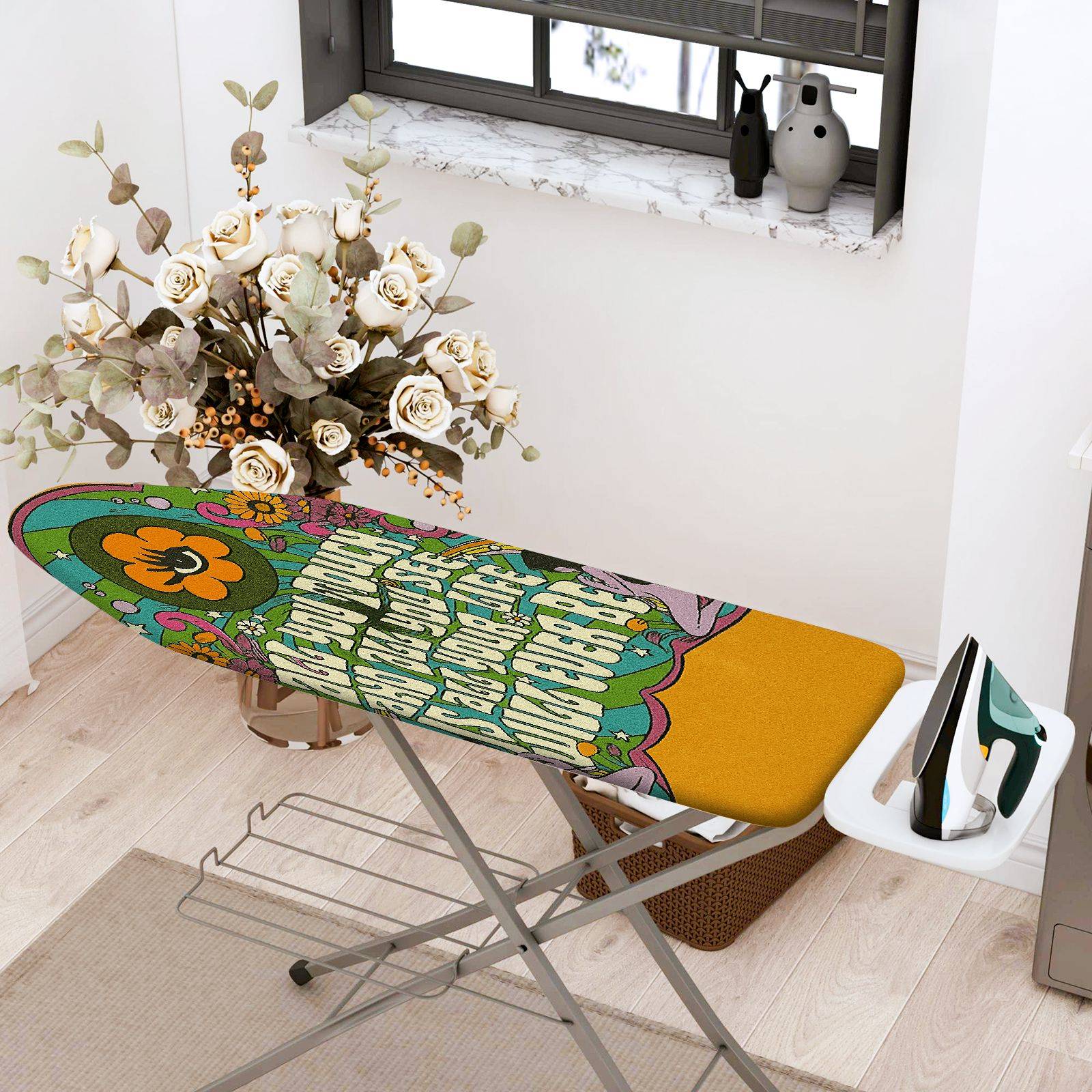 1-Piece Floral Colorful Retro  Ironing Board Cover, Universal Size, Without Board