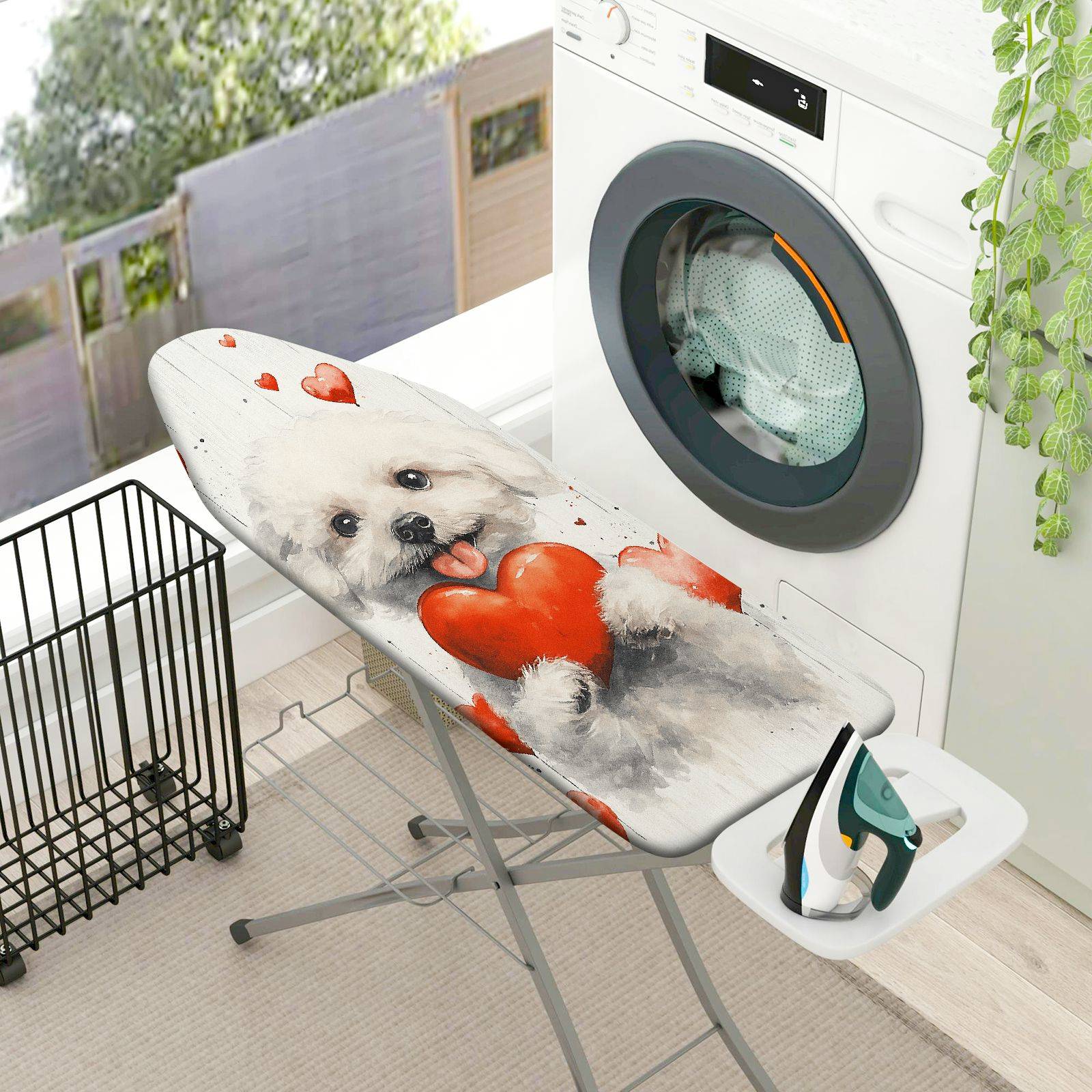 1-Piece Dog Heart Love  Ironing Board Cover, Universal Size, Without Board