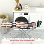 1-Piece Retro Check Floral  Ironing Board Cover, Universal Size, Without Board