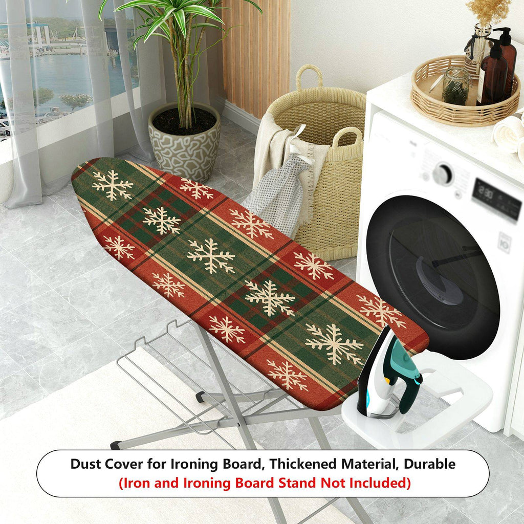 1-Piece Snowflake Checkered Christmas  Ironing Board Cover, Universal Size, Without Board