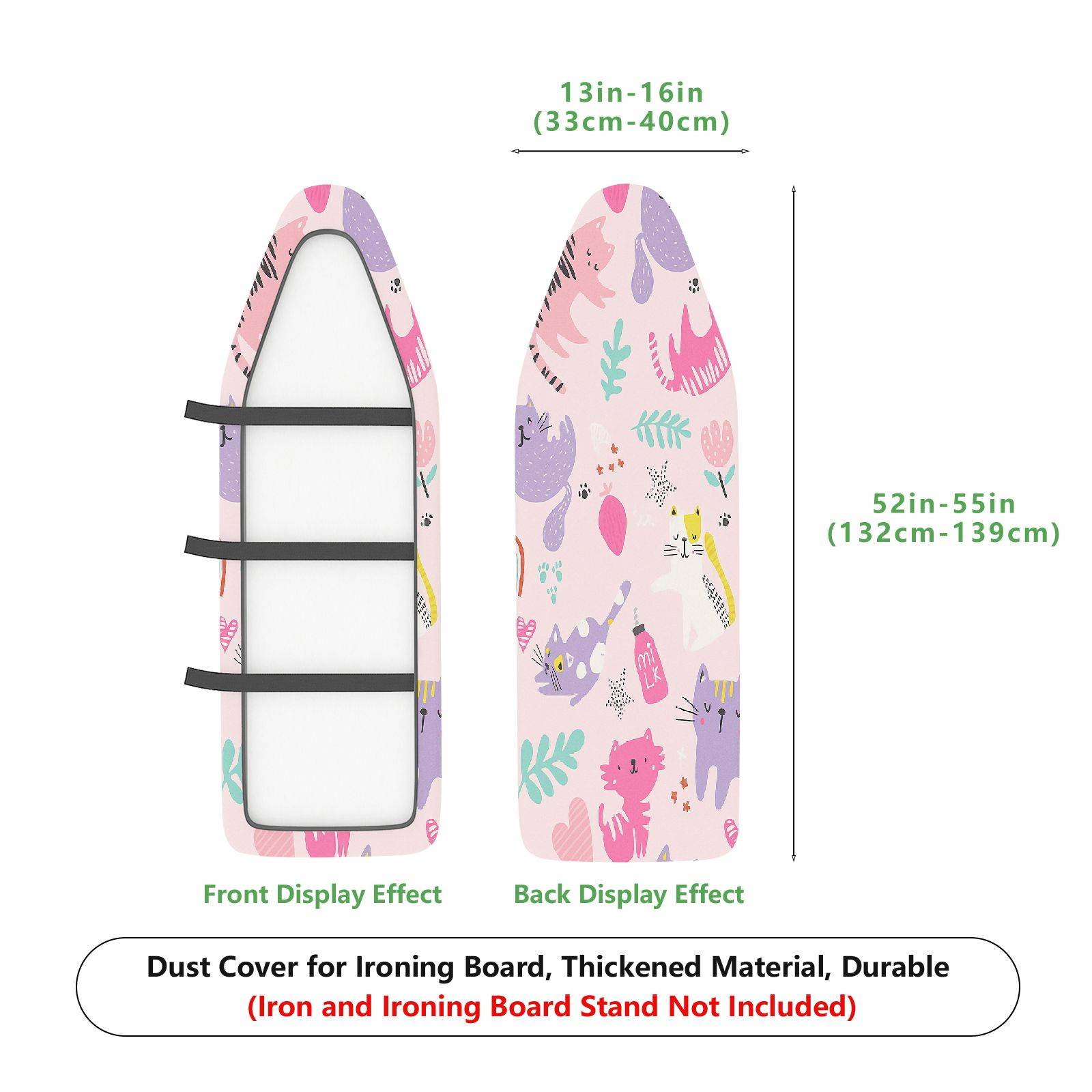 1-Piece Animal Pink  Ironing Board Cover, Universal Size, Without Board