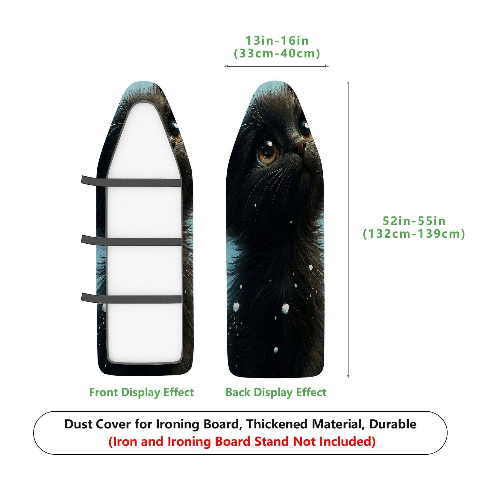 1-Piece Artistic Black Cat Starry  Ironing Board Cover, Universal Size, Without Board