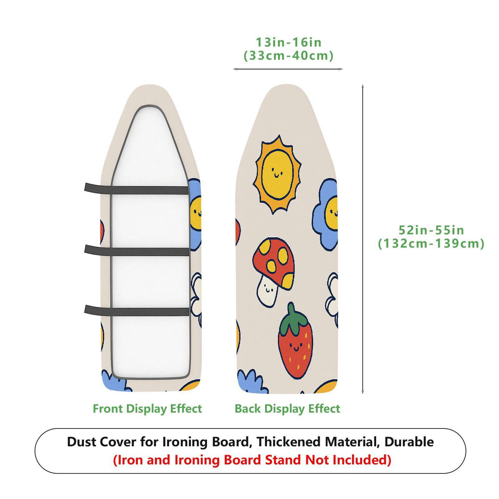 1-Piece Floral Strawberry Mushroom  Ironing Board Cover, Universal Size, Without Board