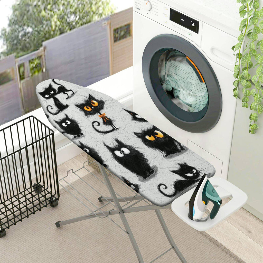 1-Piece Quirky Halloween Black Cats  Ironing Board Cover, Universal Size, Without Board