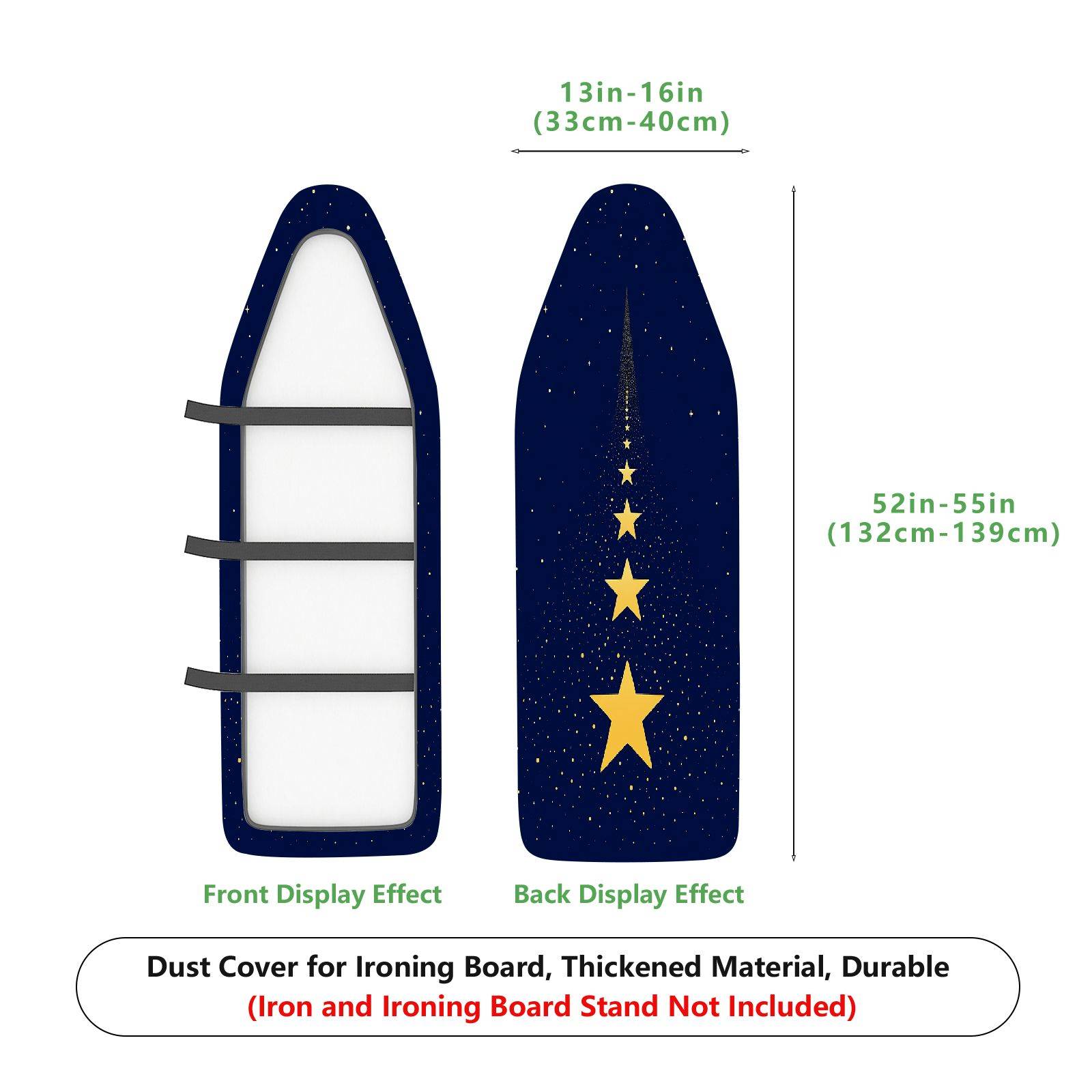 1-Piece Starry Night Blue Gold Starry Sky  Ironing Board Cover, Universal Size, Without Board