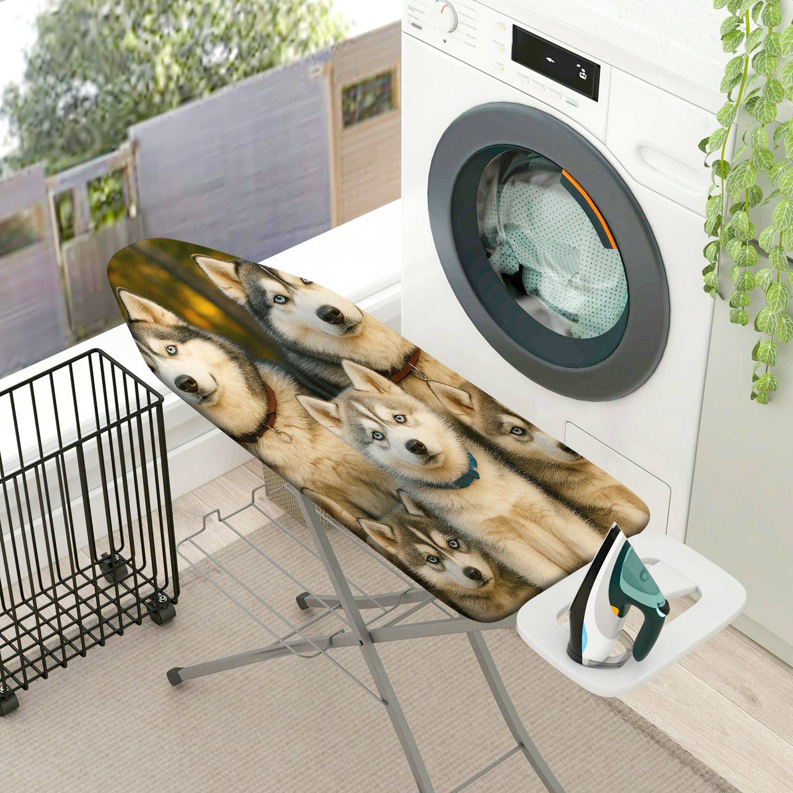 1-Piece Dog Husky Animal  Ironing Board Cover, Universal Size, Without Board
