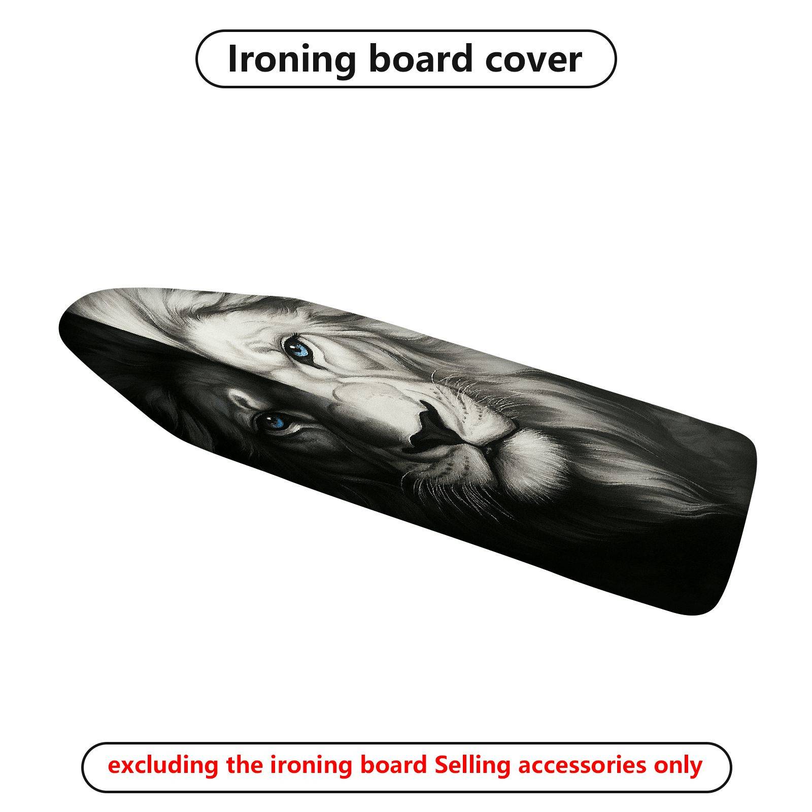 1-Piece Lion Animal Art Black  Ironing Board Cover, Universal Size, Without Board