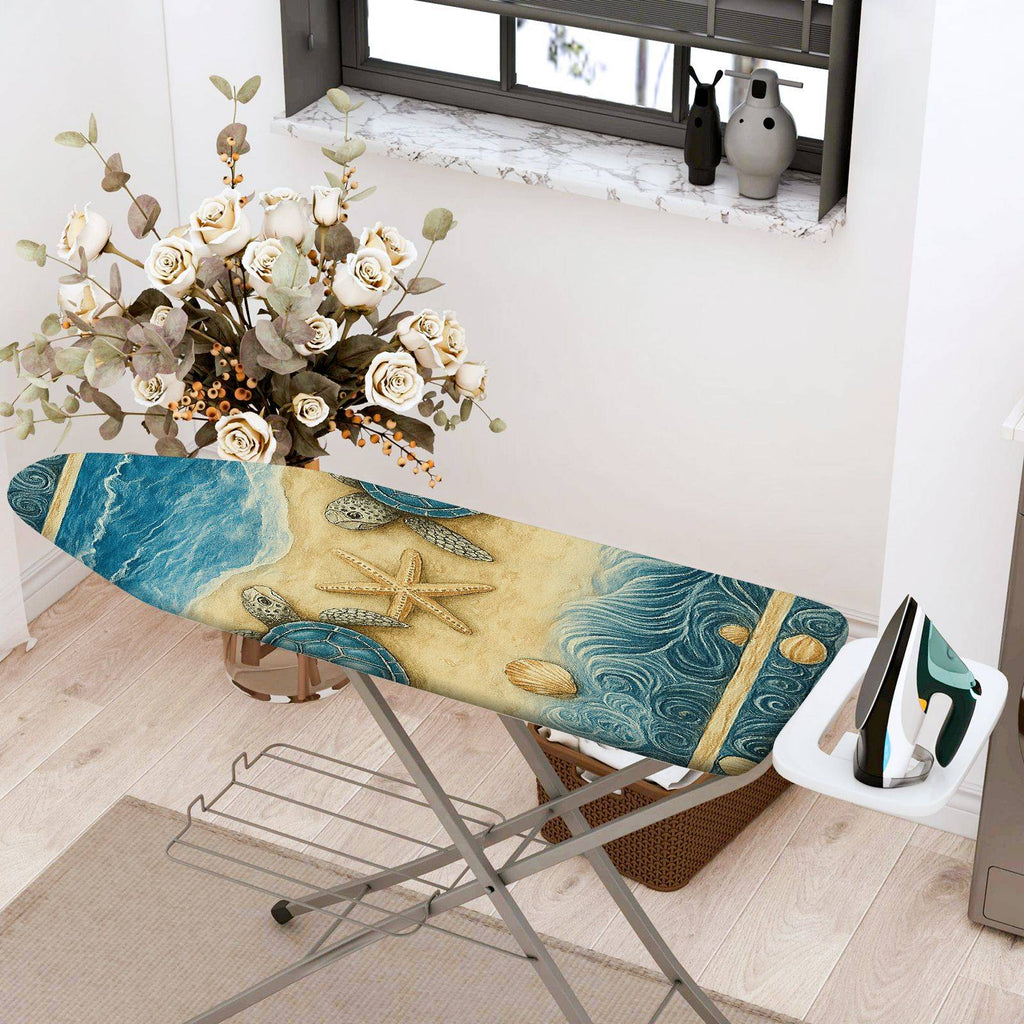 1-Piece Sea Turtle Starfish Ocean  Ironing Board Cover, Universal Size, Without Board