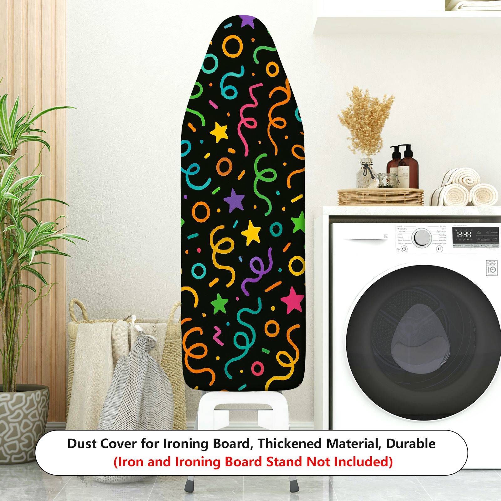 1-Piece Stars Confetti Colorful  Ironing Board Cover, Universal Size, Without Board
