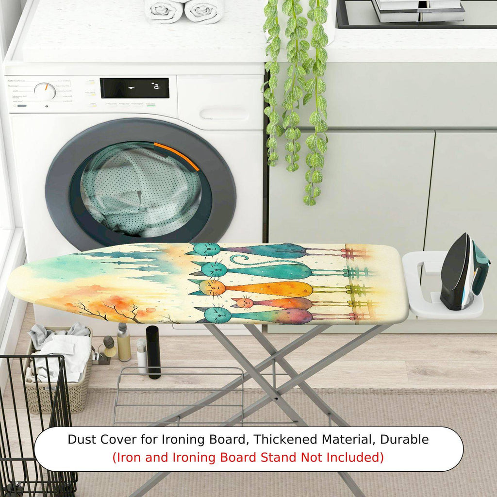 1-Piece Colorful Cat Abstract  Ironing Board Cover, Universal Size, Without Board