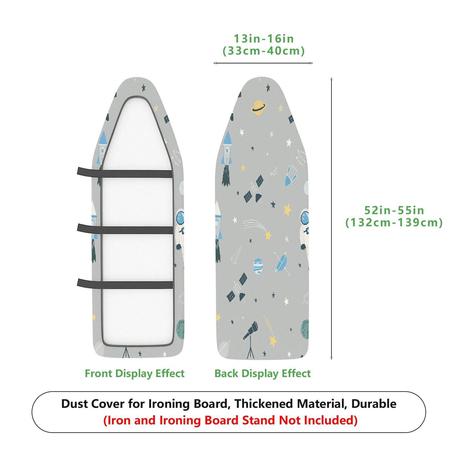 1-Piece Rocket Star Planet  Ironing Board Cover, Universal Size, Without Board