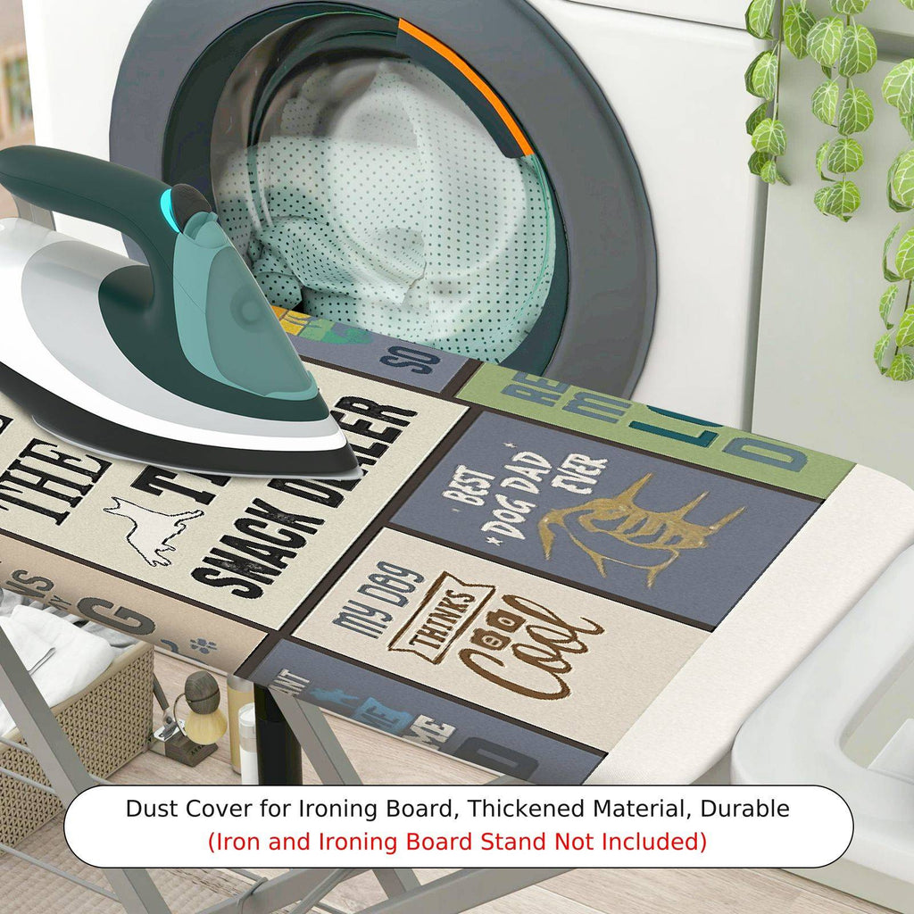 1-Piece Dog Dad Snack Dealer Text  Ironing Board Cover, Universal Size, Without Board