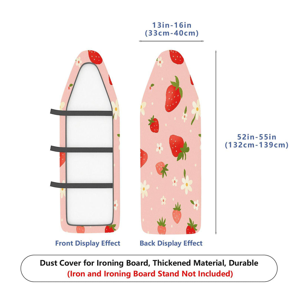 1-Piece Strawberry Floral Pattern Pink  Ironing Board Cover, Universal Size, Without Board