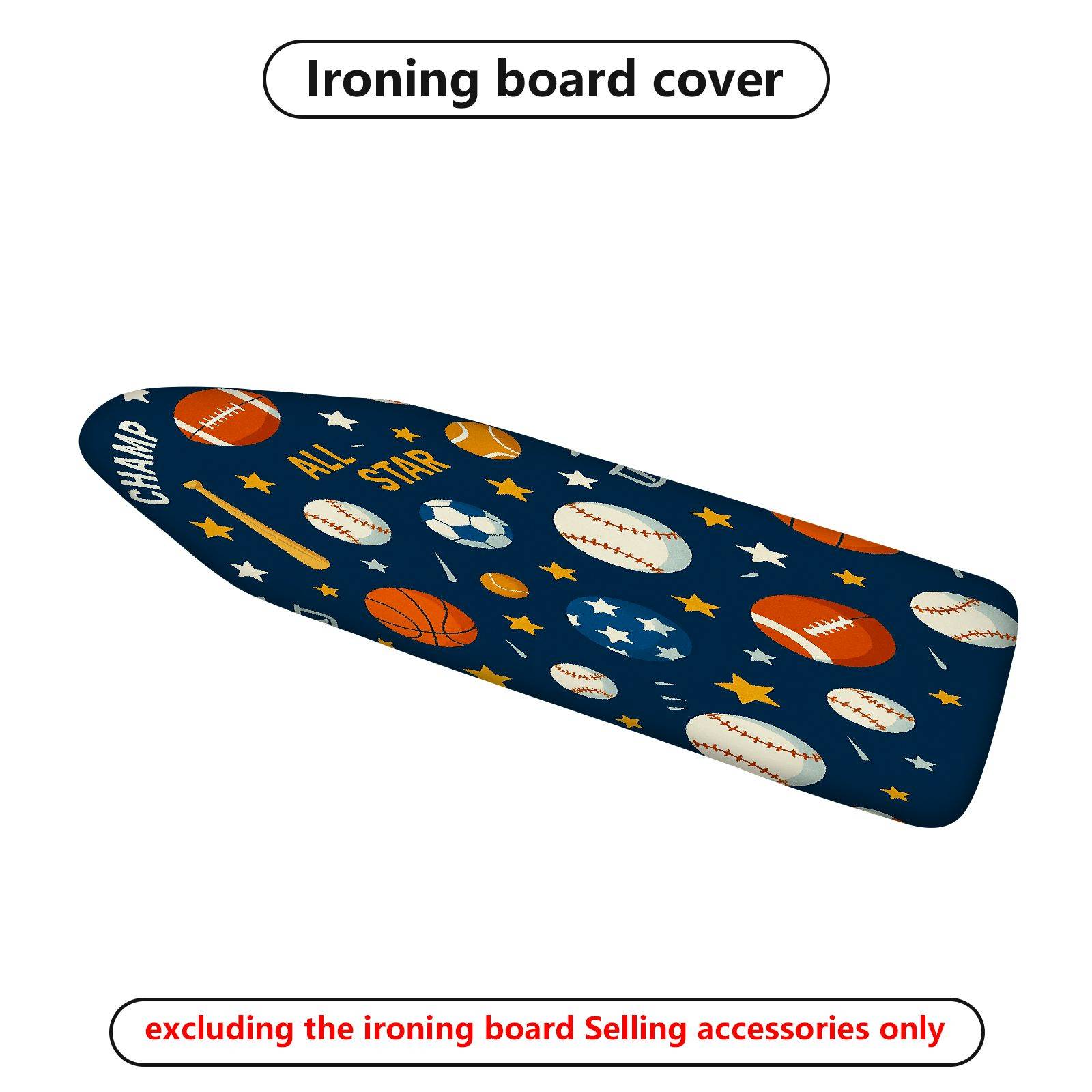 1-Piece Sports Balls Stars  Ironing Board Cover, Universal Size, Without Board