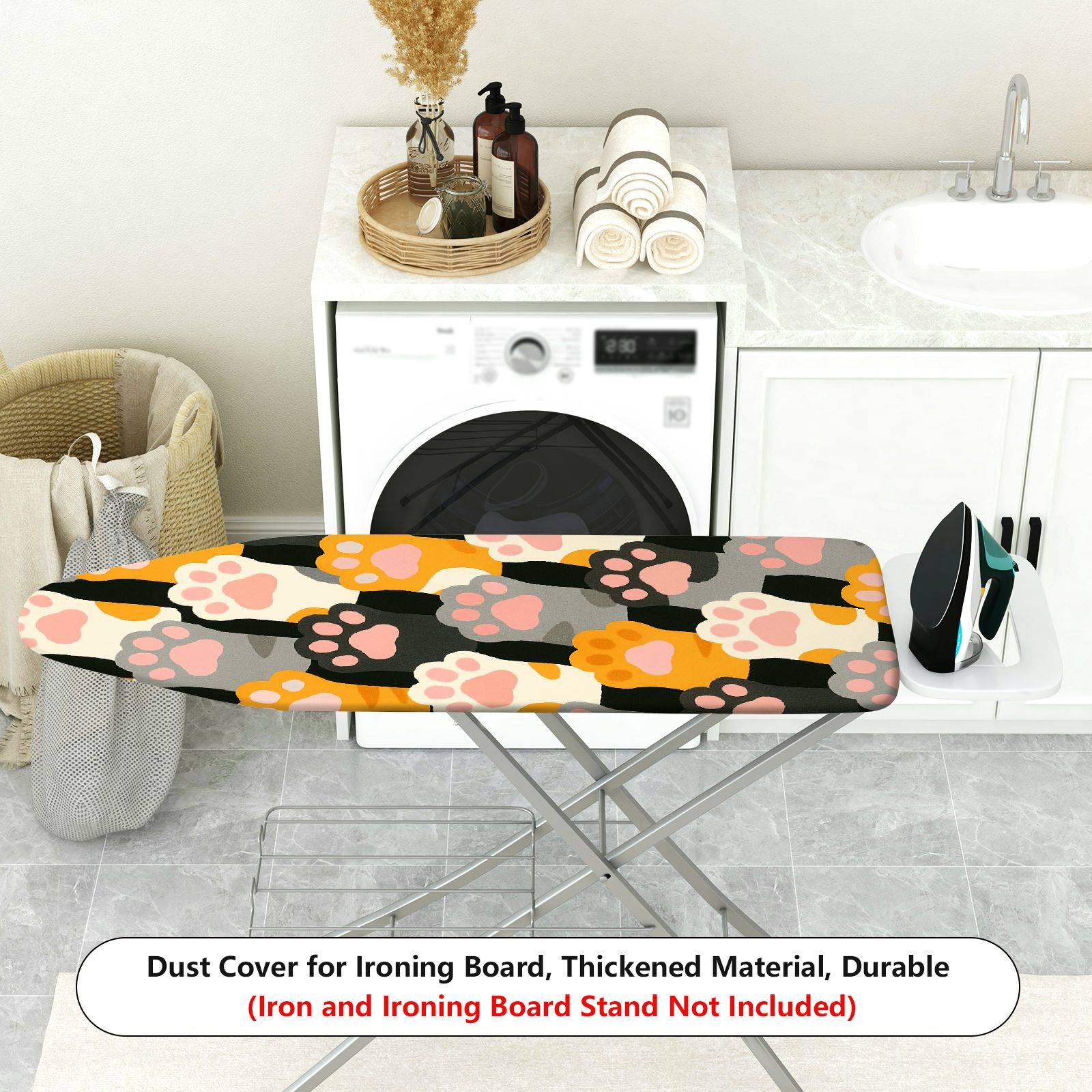 1-Piece Cat Paw Pattern Multicolor Decorative  Ironing Board Cover, Universal Size, Without Board