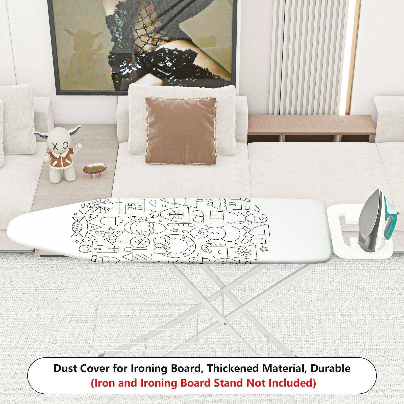 1-Piece Christmas Festive Season Santa  Ironing Board Cover, Universal Size, Without Board