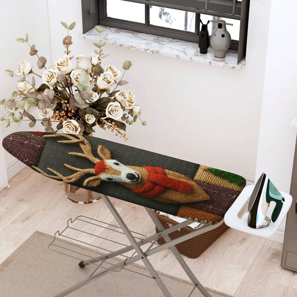 1-Piece Festive Reindeer Christmas  Ironing Board Cover, Universal Size, Without Board