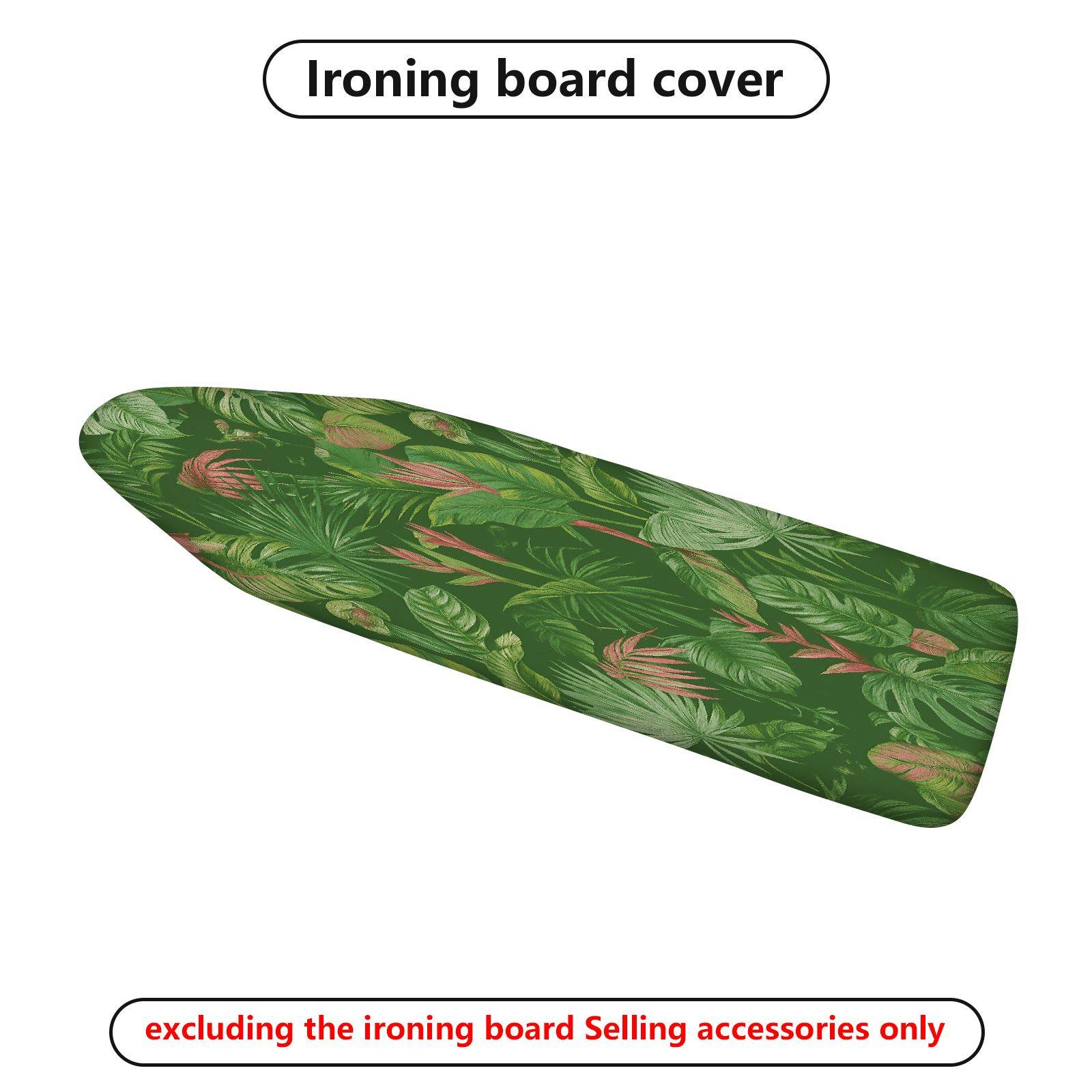1-Piece Tropical Leaf Green Botanical  Ironing Board Cover, Universal Size, Without Board