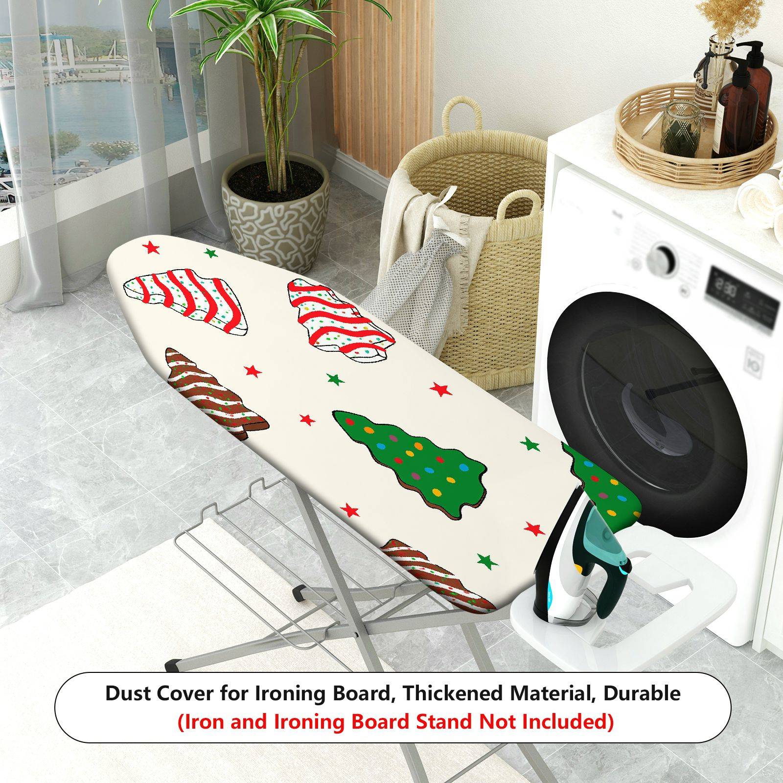 1-Piece Christmas Tree Bell Star  Ironing Board Cover, Universal Size, Without Board