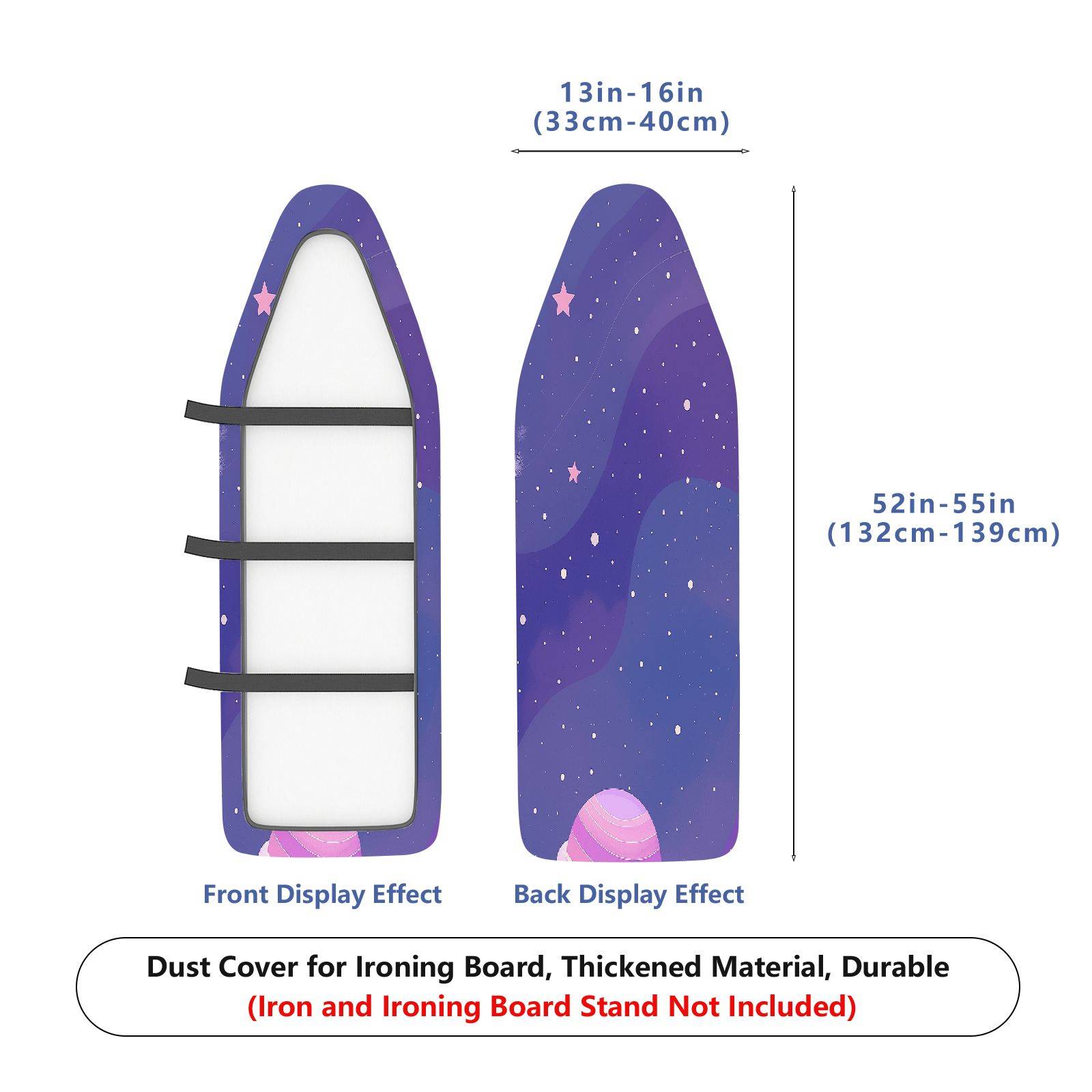 1-Piece Galaxy Stars Planet  Ironing Board Cover, Universal Size, Without Board