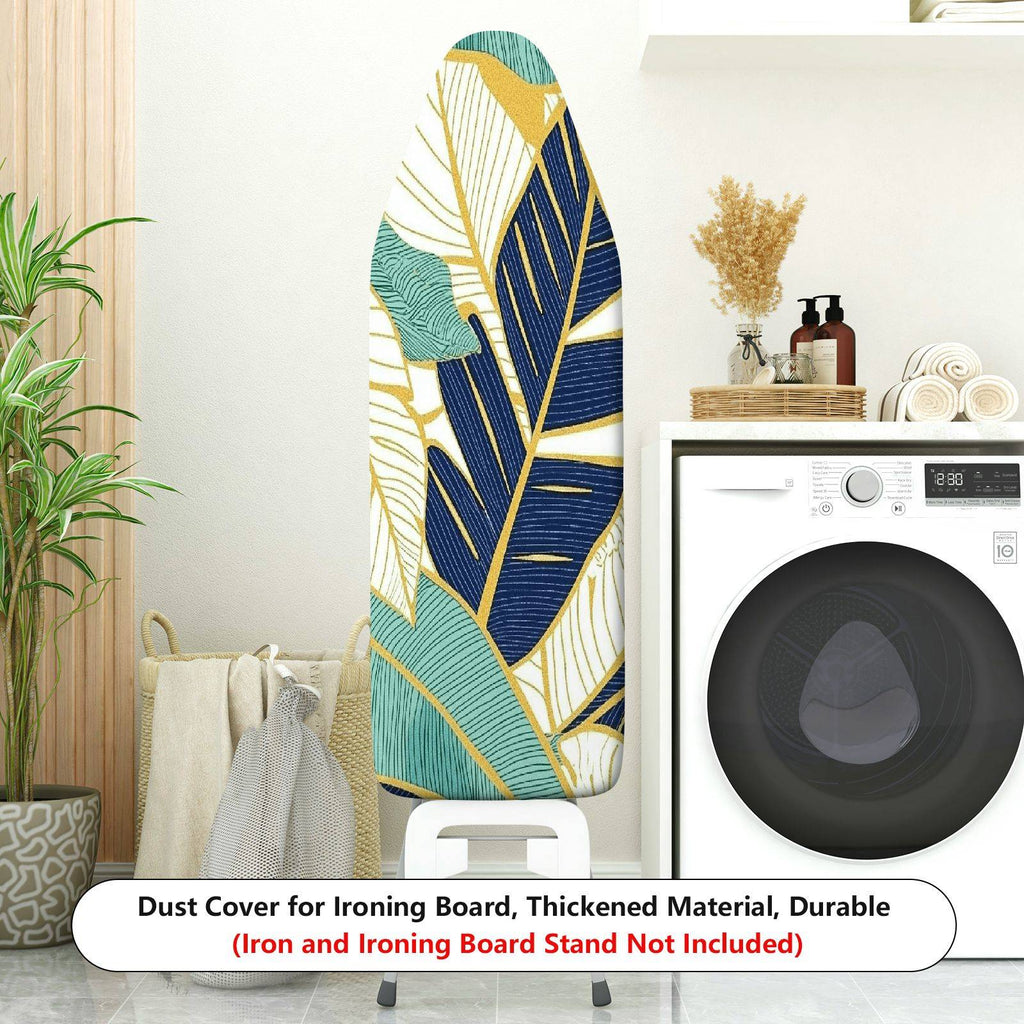 1-Piece Tropical Leaf Decorative Pattern Green Blue Yellow  Ironing Board Cover, Universal Size, Without Board