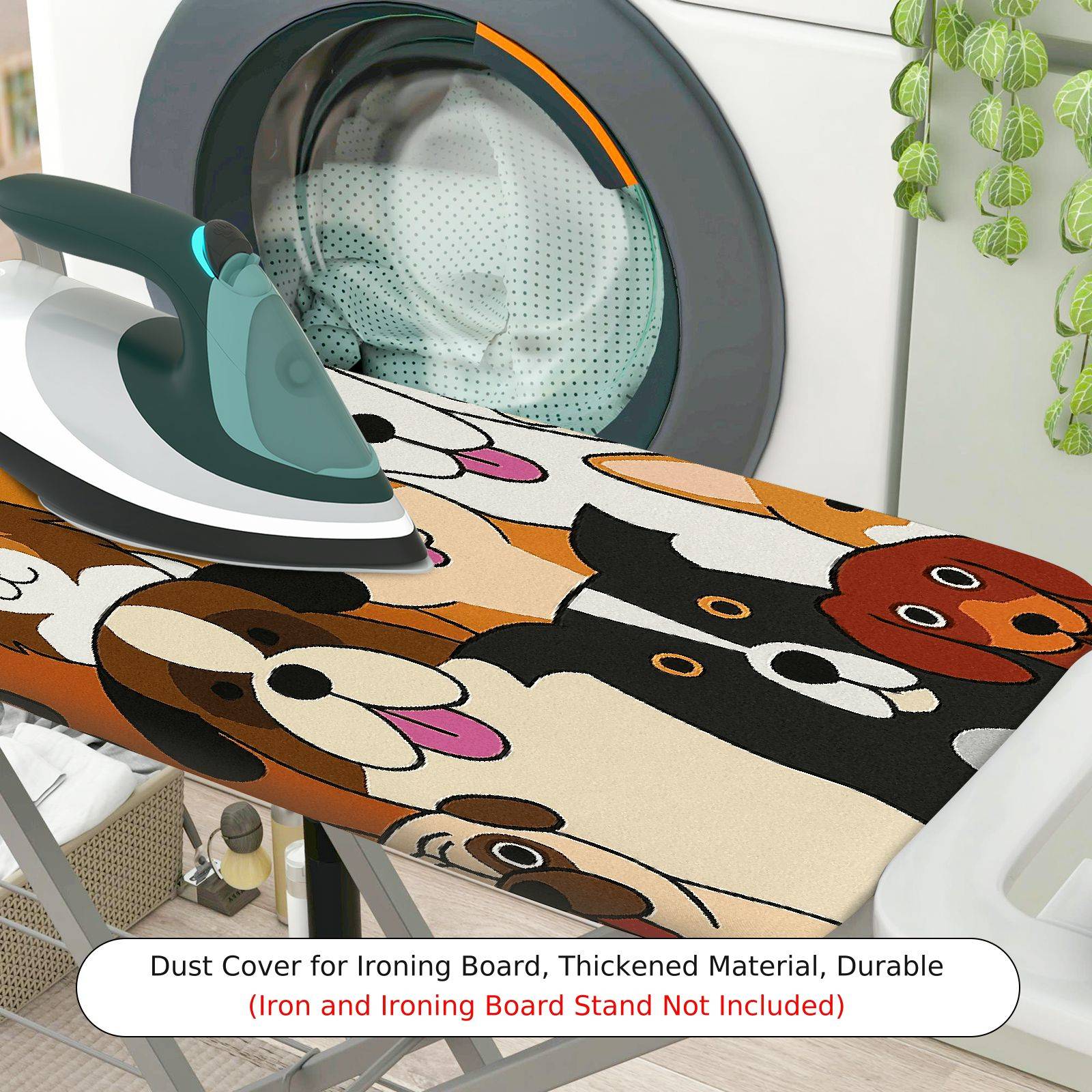 1-Piece Cute Dogs  Fun  Ironing Board Cover, Universal Size, Without Board