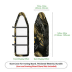 1-Piece Tropical Leaves Black Gold  Ironing Board Cover, Universal Size, Without Board