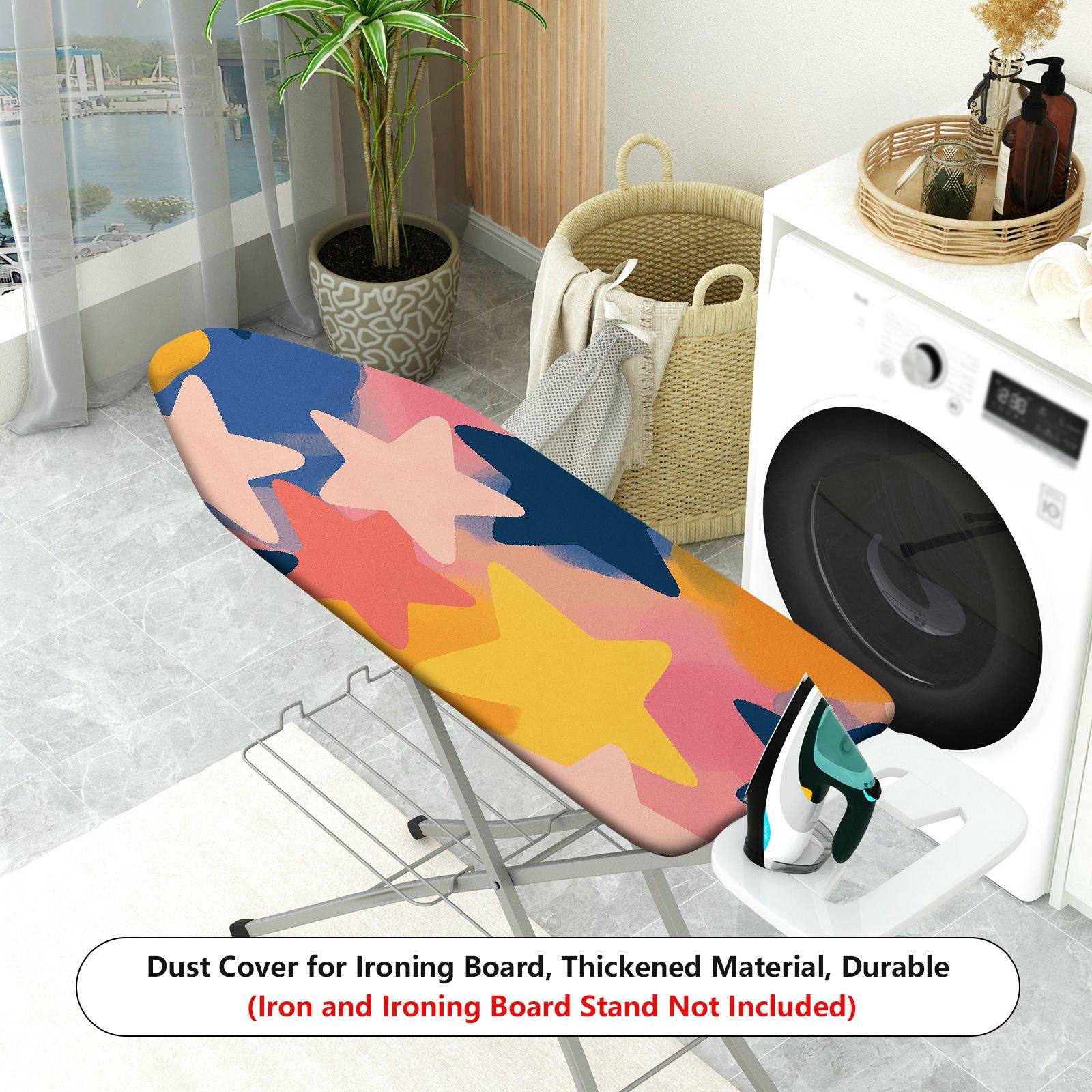 1-Piece Star Pattern Rainbow Colorful Modern  Ironing Board Cover, Universal Size, Without Board