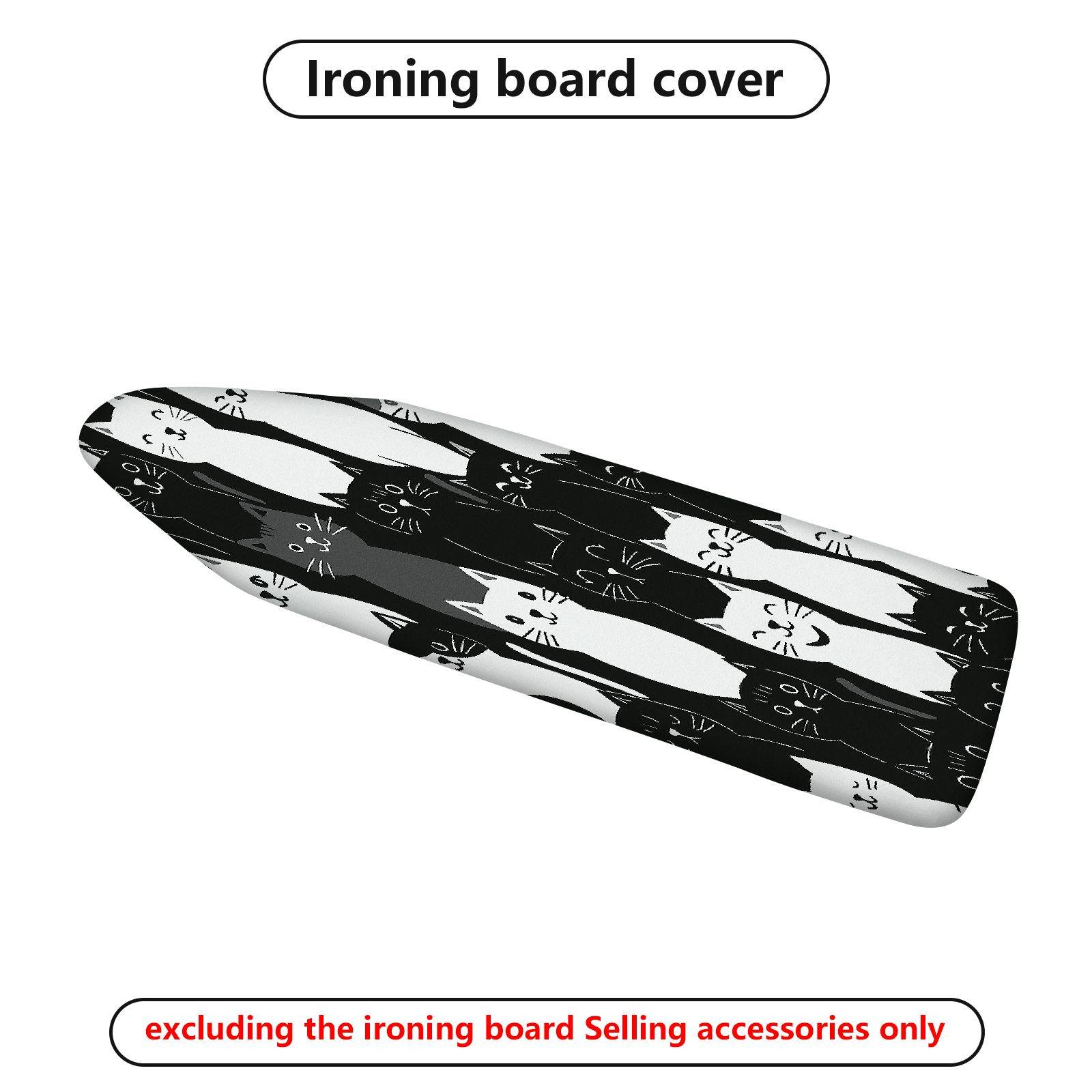 1-Piece Cat Pattern Black White  Ironing Board Cover, Universal Size, Without Board