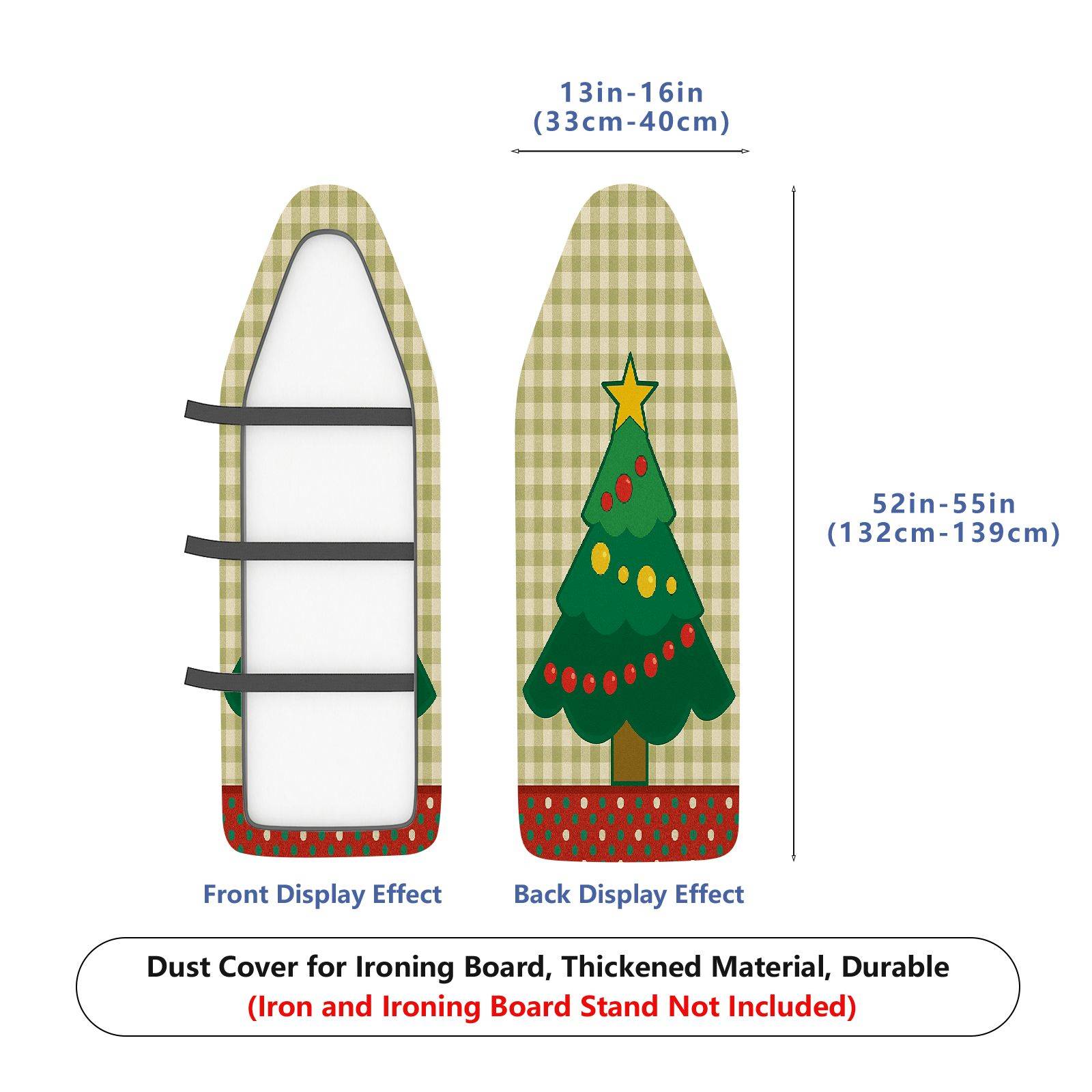 1-Piece Christmas Tree Star Pattern  Ironing Board Cover, Universal Size, Without Board