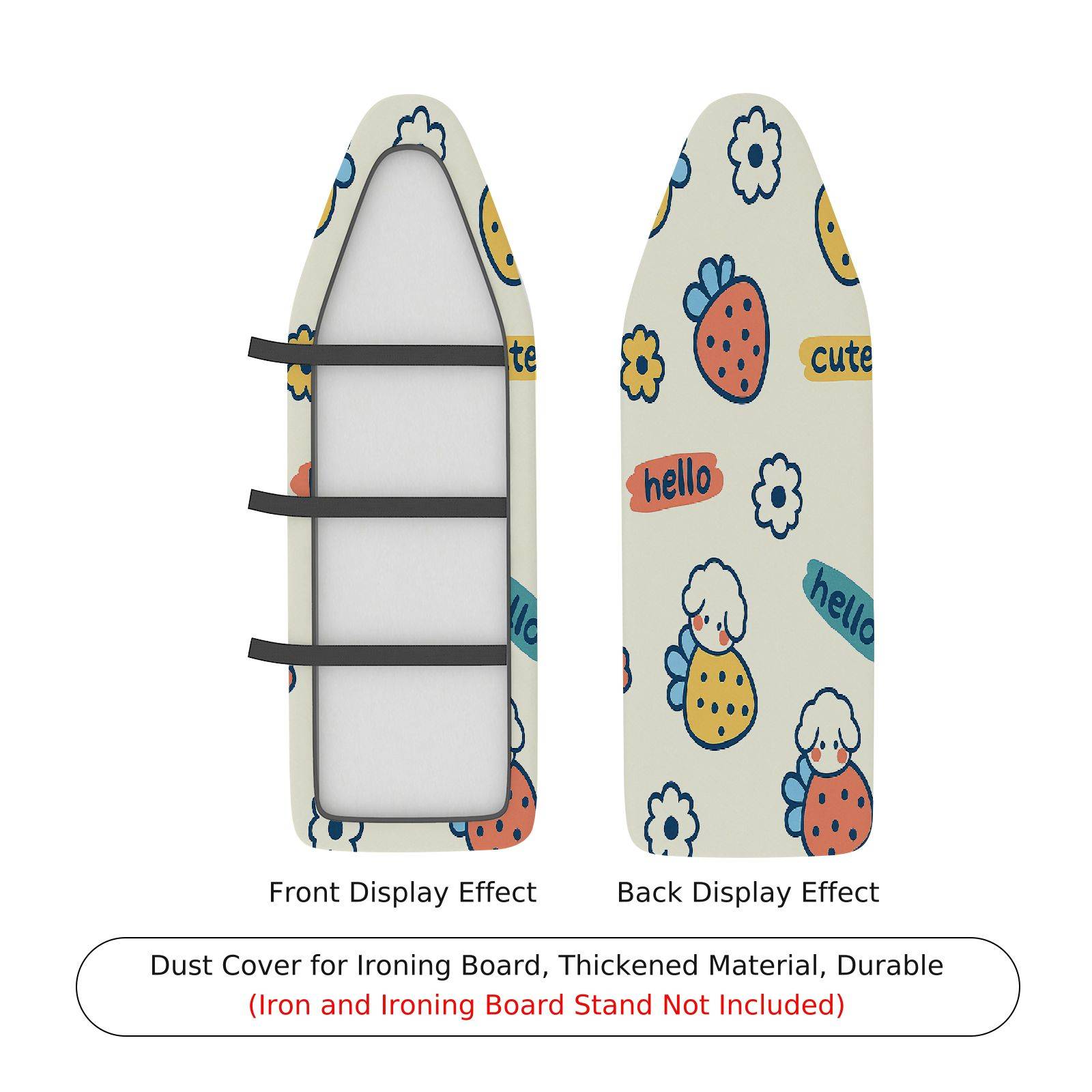 1-Piece Cute Sheep Strawberry  Ironing Board Cover, Universal Size, Without Board