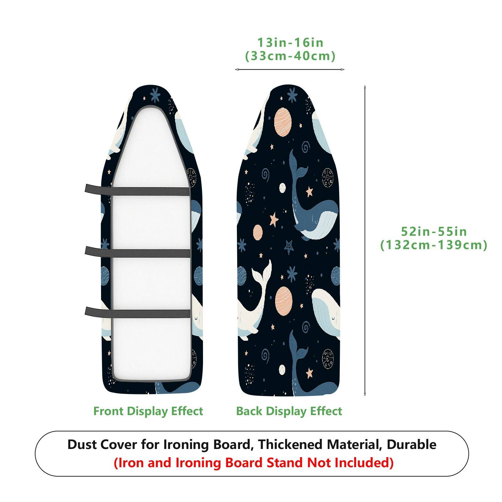 1-Piece Whale Starry Sky Ocean  Ironing Board Cover, Universal Size, Without Board