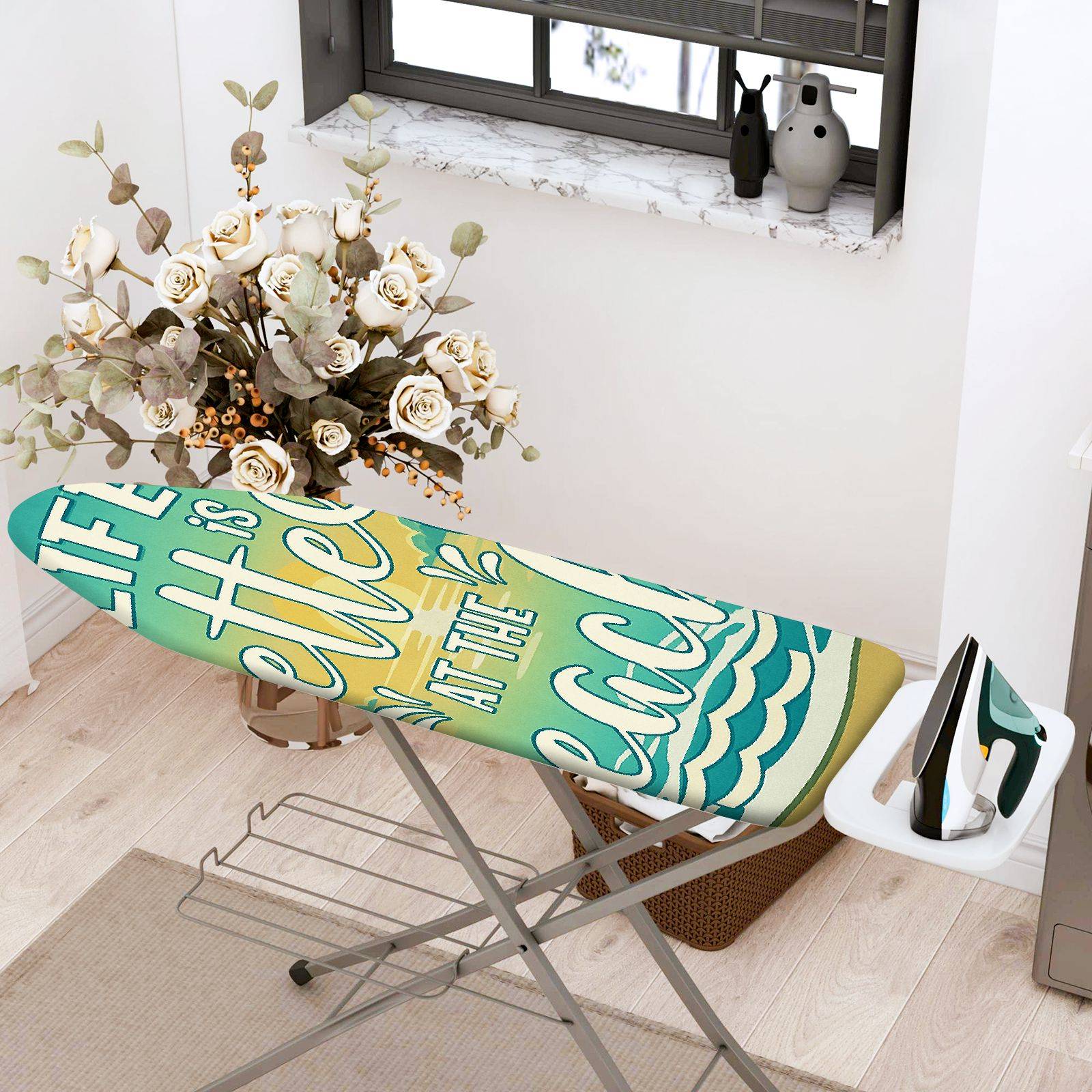 1-Piece Beach Vacation Relax  Ironing Board Cover, Universal Size, Without Board