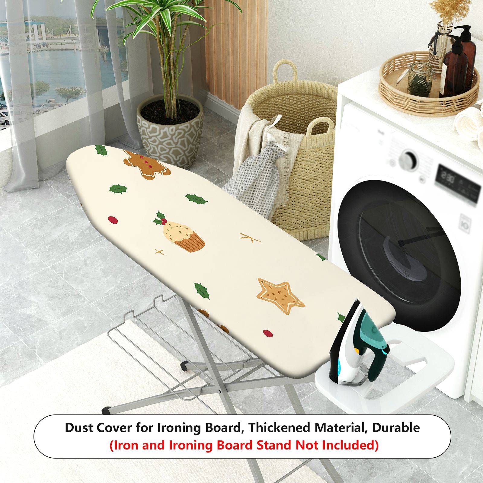 1-Piece Christmas Gingerbread Star  Ironing Board Cover, Universal Size, Without Board