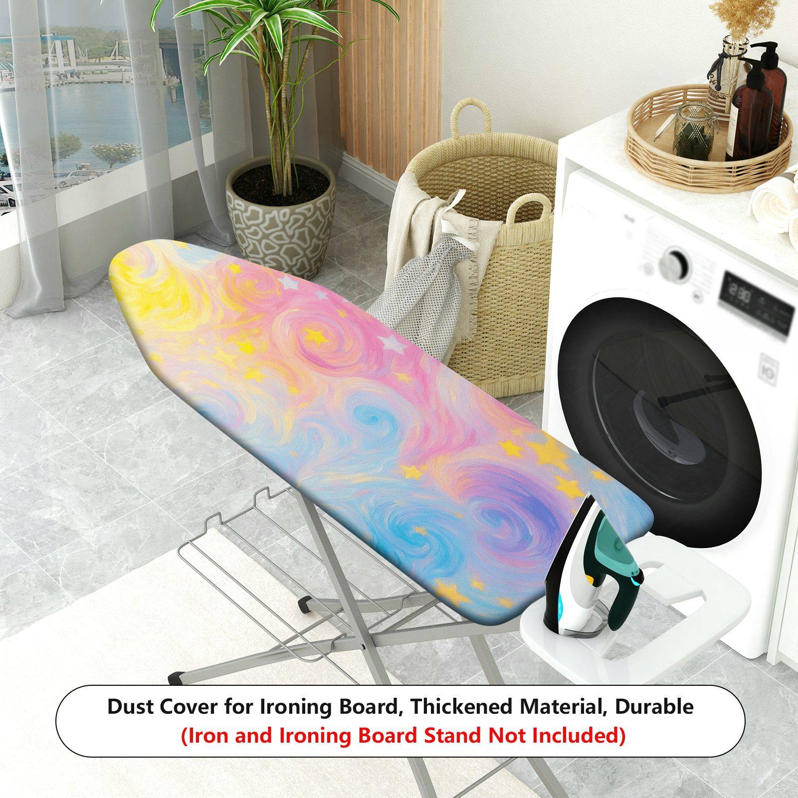 1-Piece Colorful Starry Sky Style Gentle Swirling Galaxy Household  Ironing Board Cover, Universal Size, Without Board