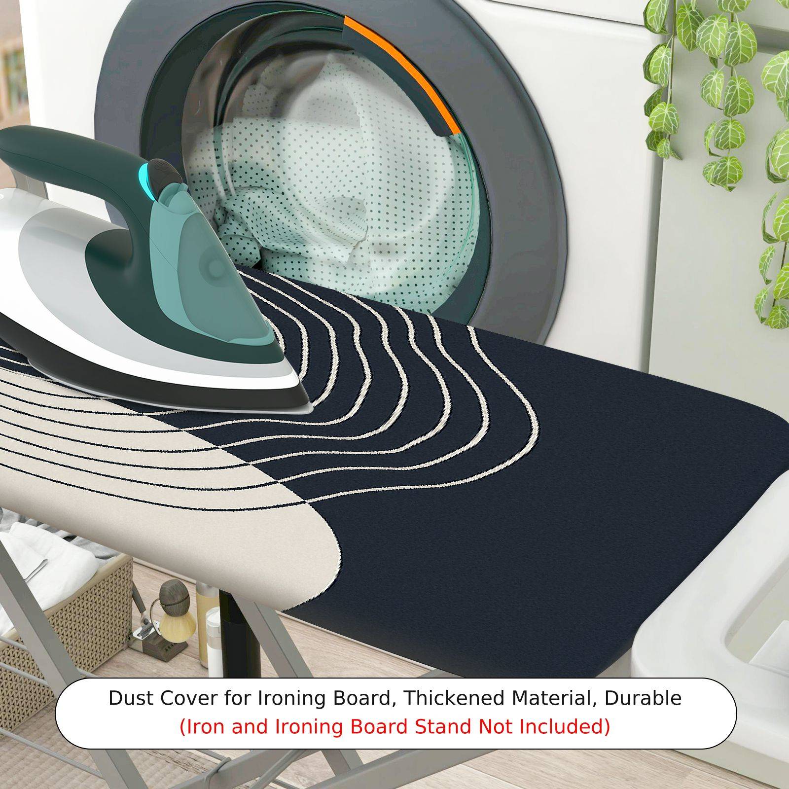 1-Piece Modern Minimalist Black and White  Ironing Board Cover, Universal Size, Without Board