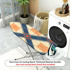 1-Piece Geometric Plaid Pattern Retro  Ironing Board Cover, Universal Size, Without Board