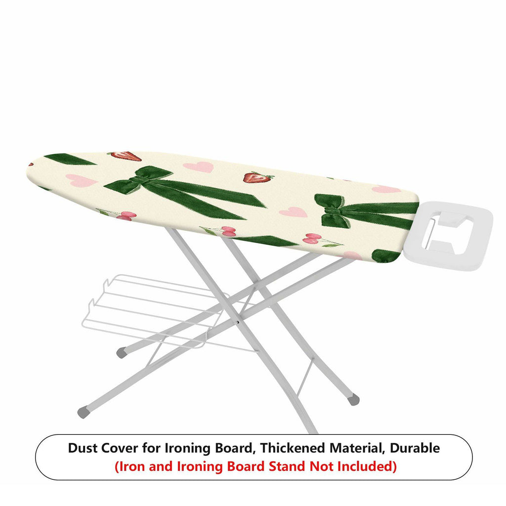 1-Piece Green Ribbon Strawberry Cherry  Ironing Board Cover, Universal Size, Without Board