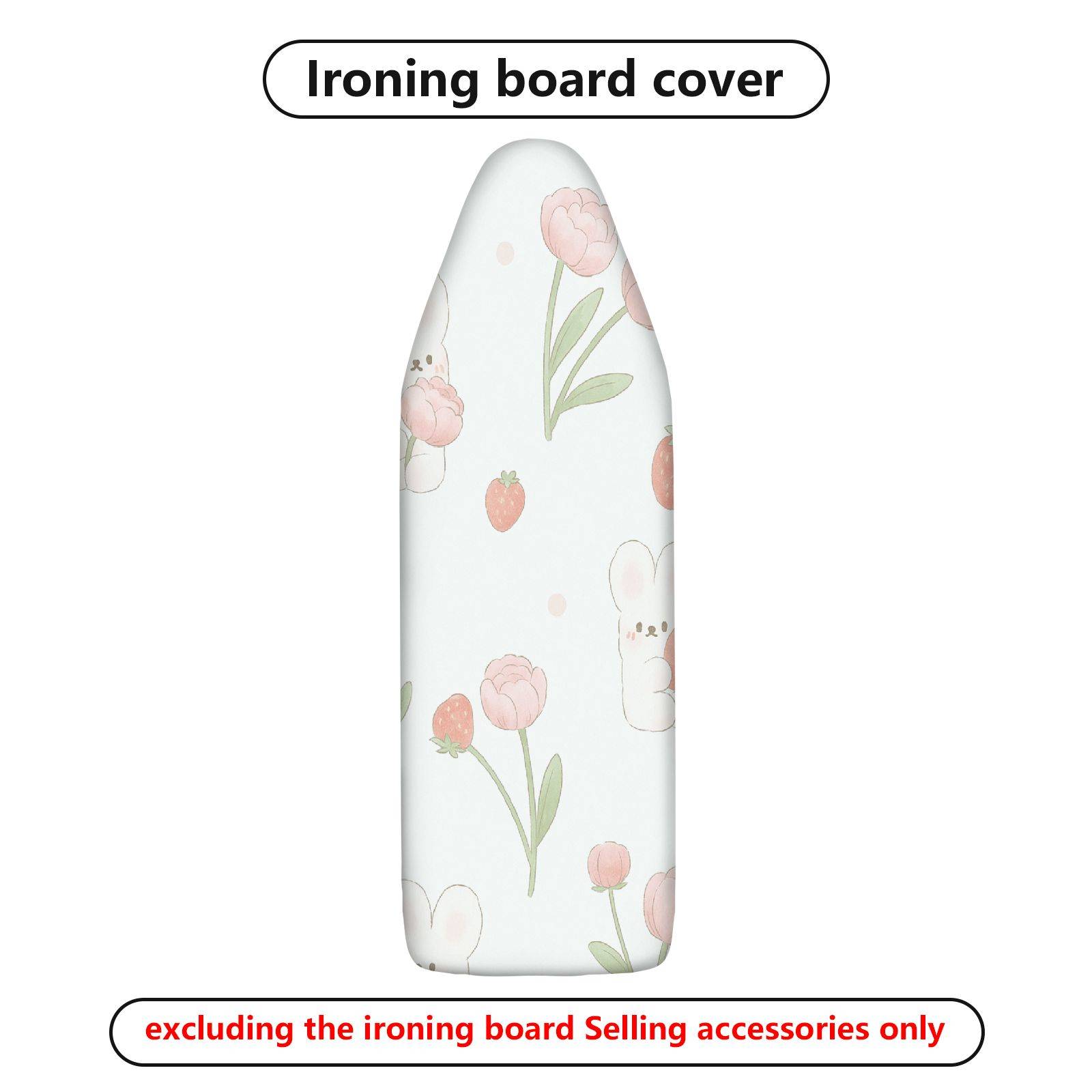 1-Piece Rabbit Floral Strawberry  Ironing Board Cover, Universal Size, Without Board