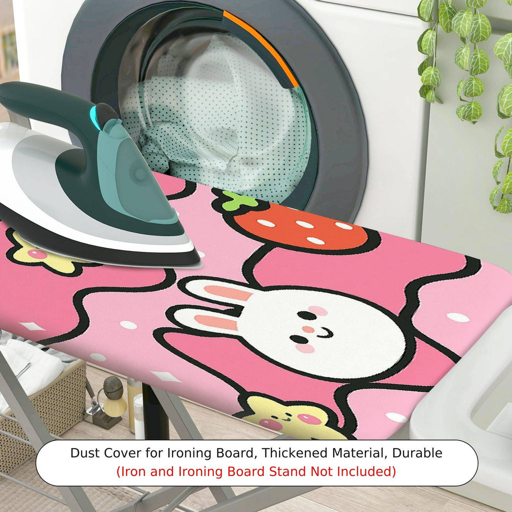 1-Piece Rabbit Strawberry Pink  Ironing Board Cover, Universal Size, Without Board