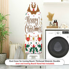 1-Piece Christmas Reindeer Holly  Ironing Board Cover, Universal Size, Without Board