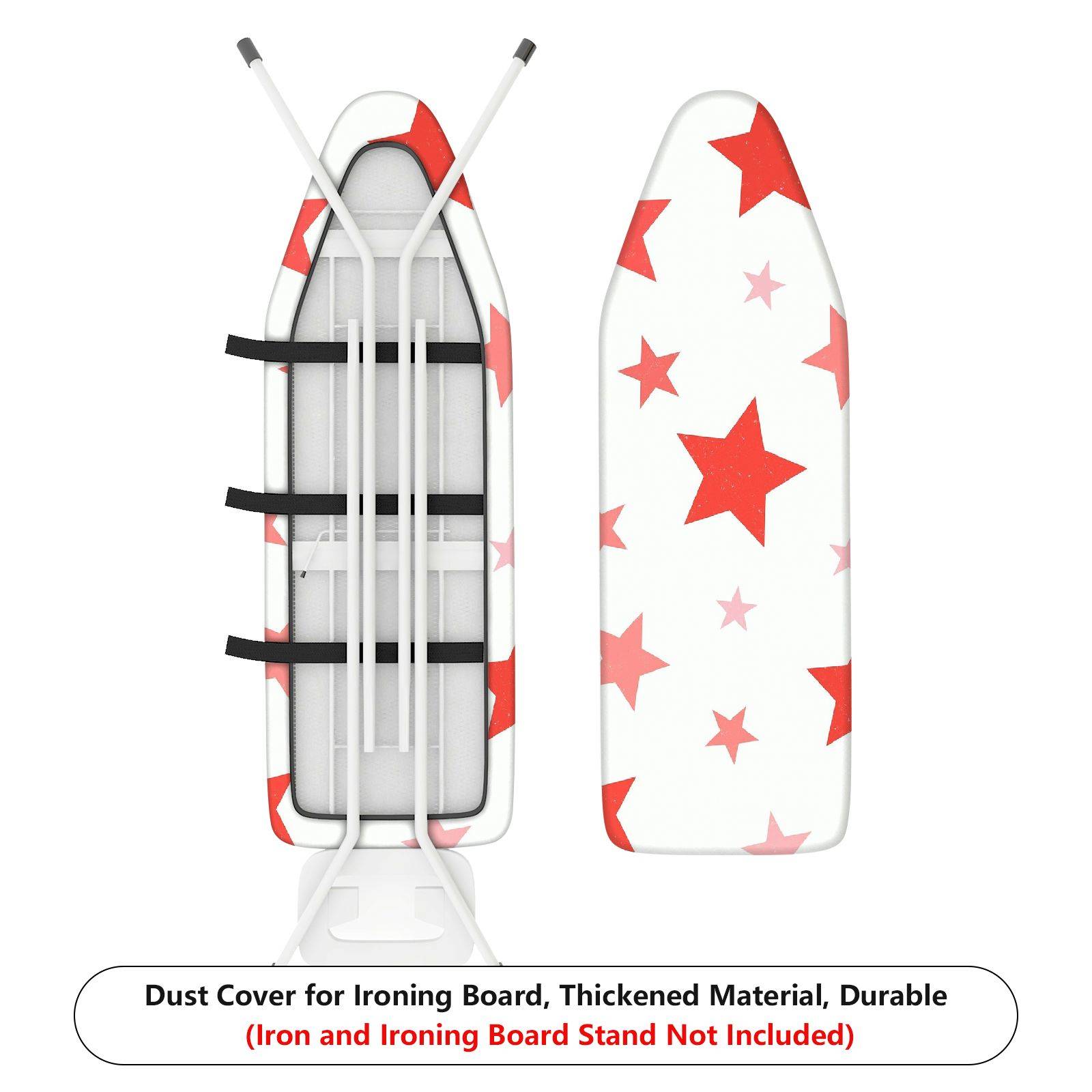 1-Piece Star Red Pattern White Background  Ironing Board Cover, Universal Size, Without Board