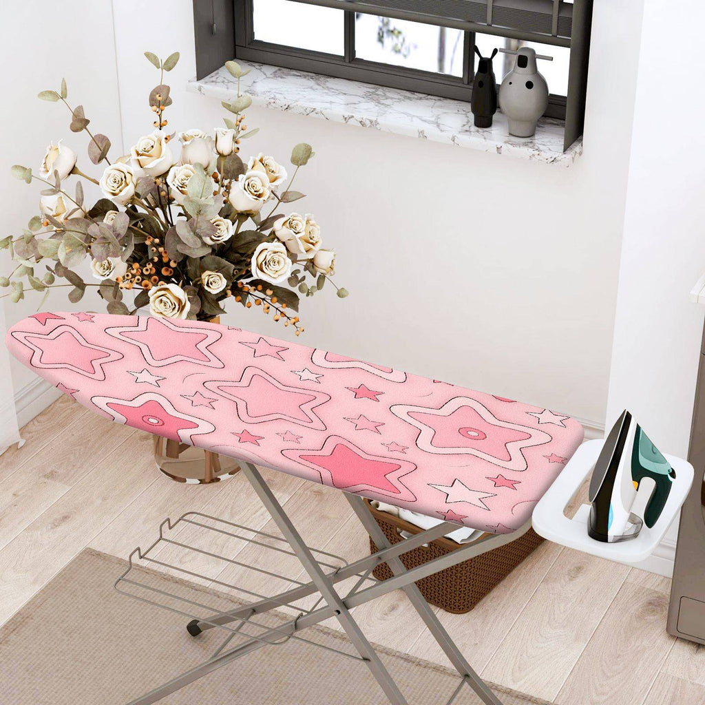 1-Piece Pink Star Pattern Stylish Decorative  Ironing Board Cover, Universal Size, Without Board