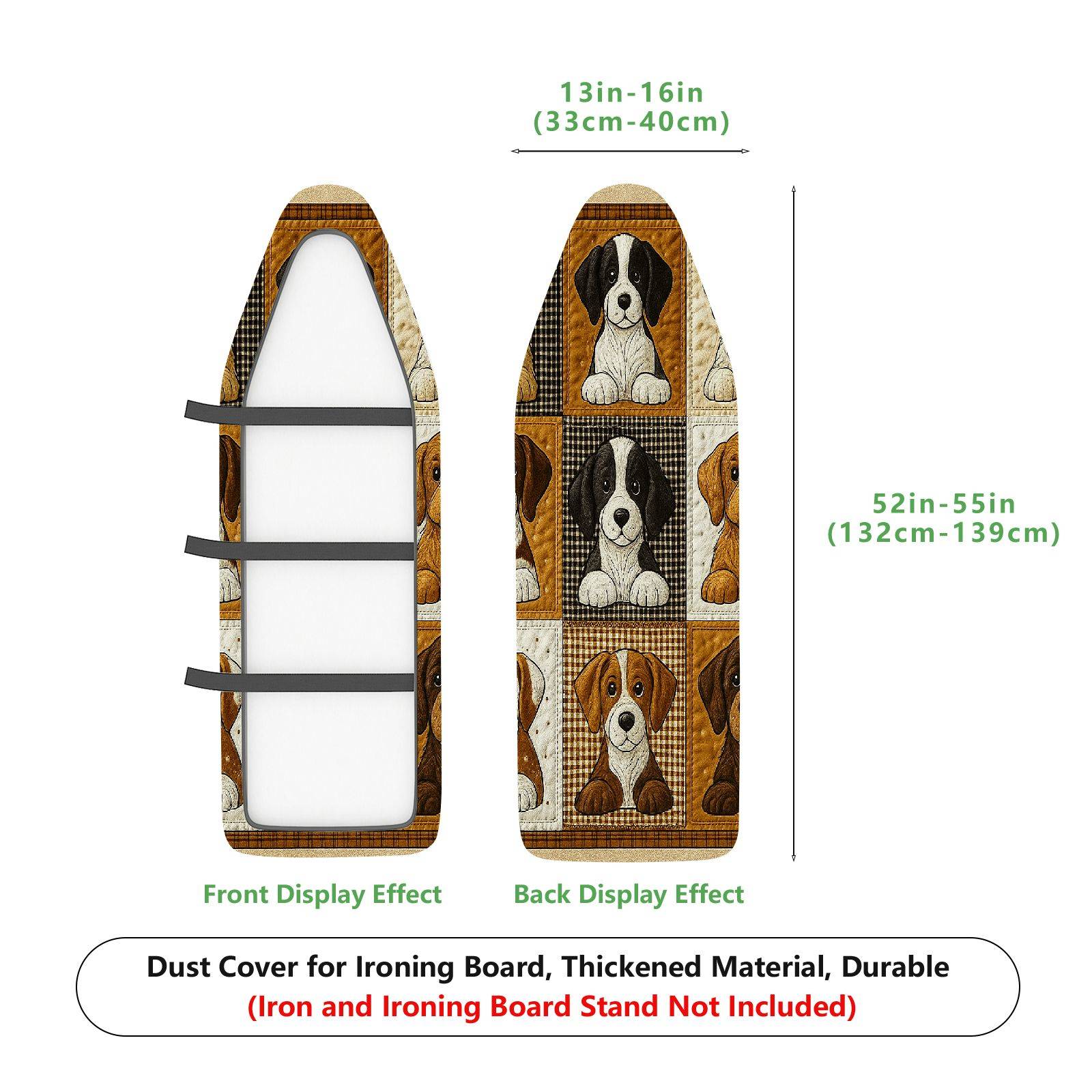1-Piece Dog Print  Brown  Ironing Board Cover, Universal Size, Without Board