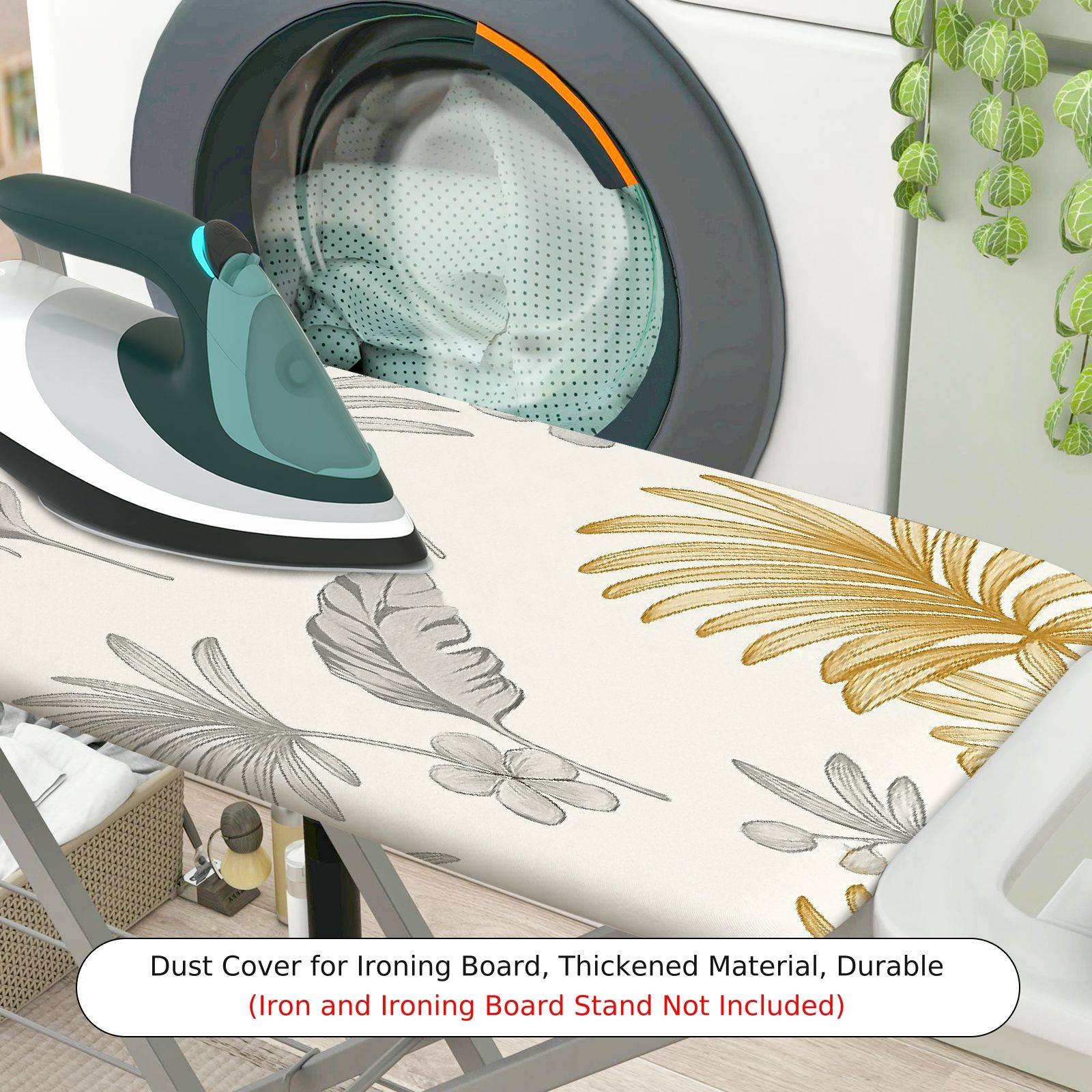 1-Piece Leaf Pattern Tropical Floral  Ironing Board Cover, Universal Size, Without Board