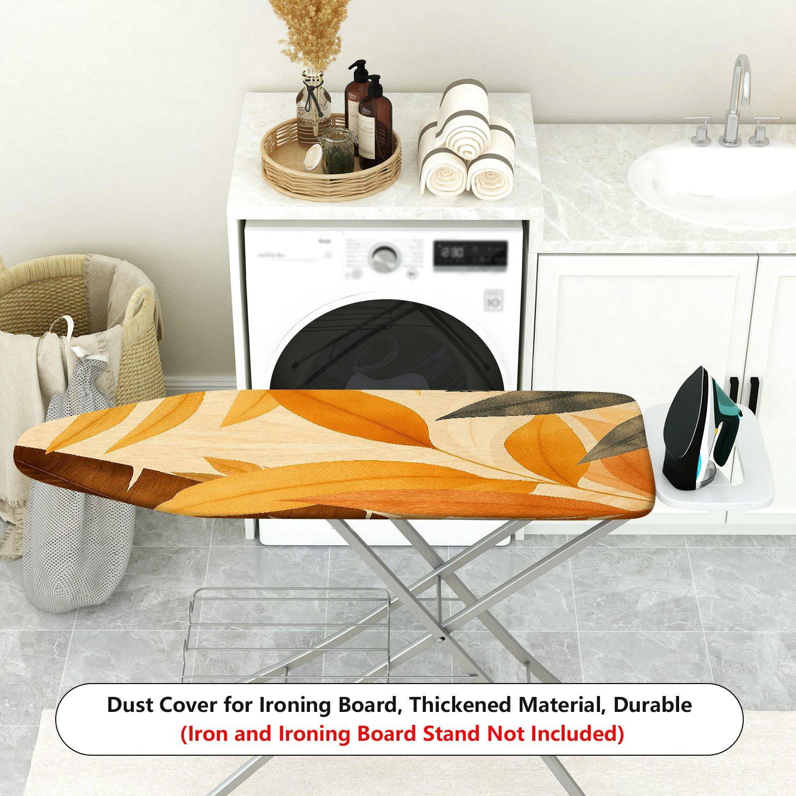 1-Piece Autumn Leaves Tropical Plants Botanical  Ironing Board Cover, Universal Size, Without Board